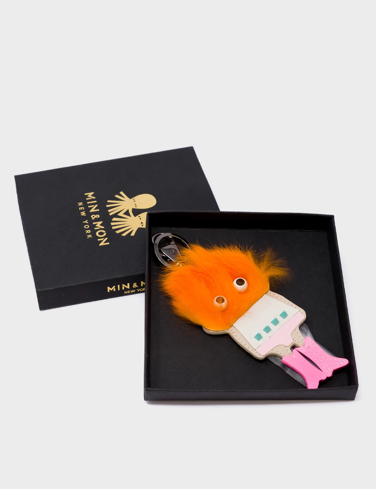 Monster Charm - Orange Fur and Neon Pink Leather Boots - Box 