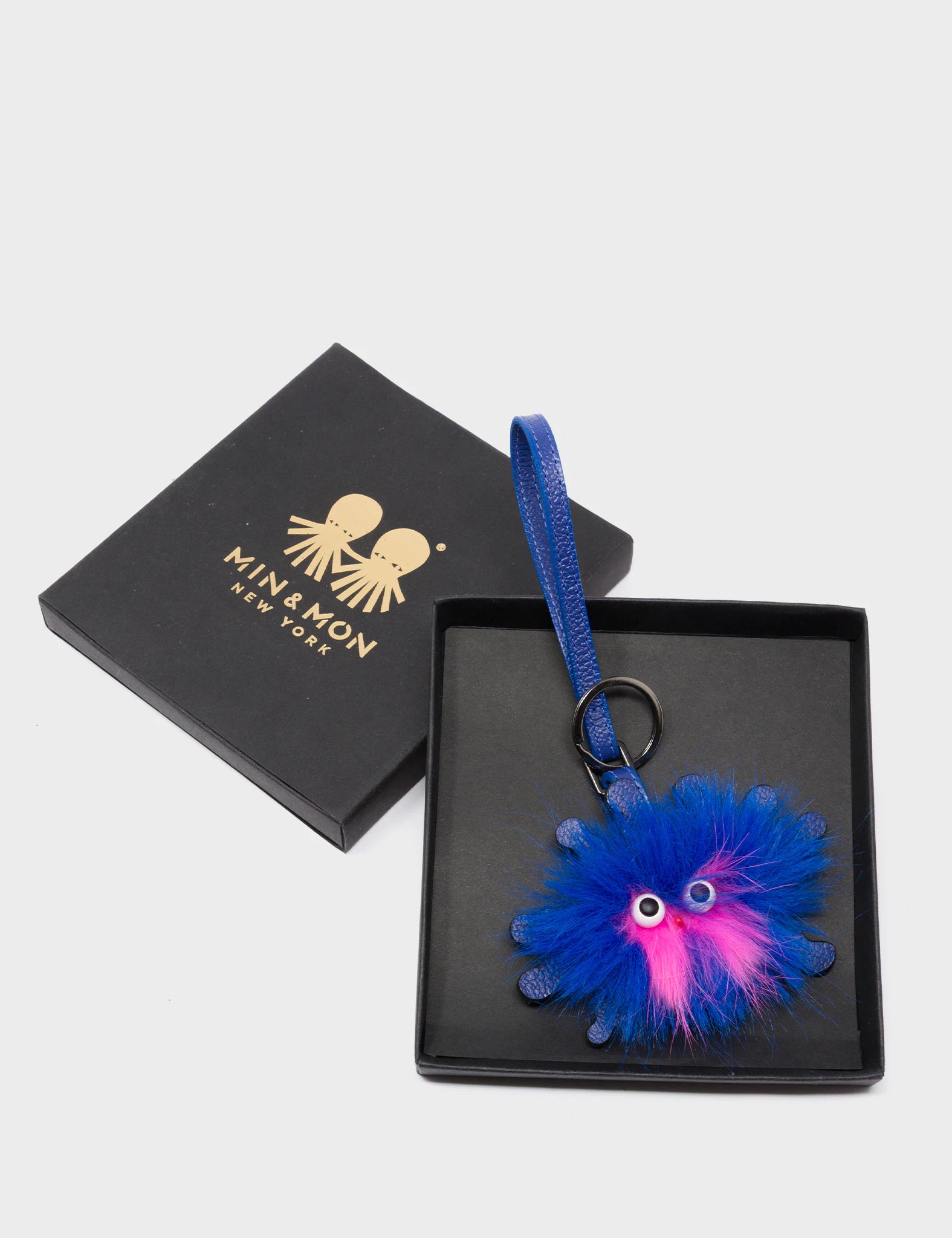 Velvoria - Royal Blue Leather Bag Charm - Package