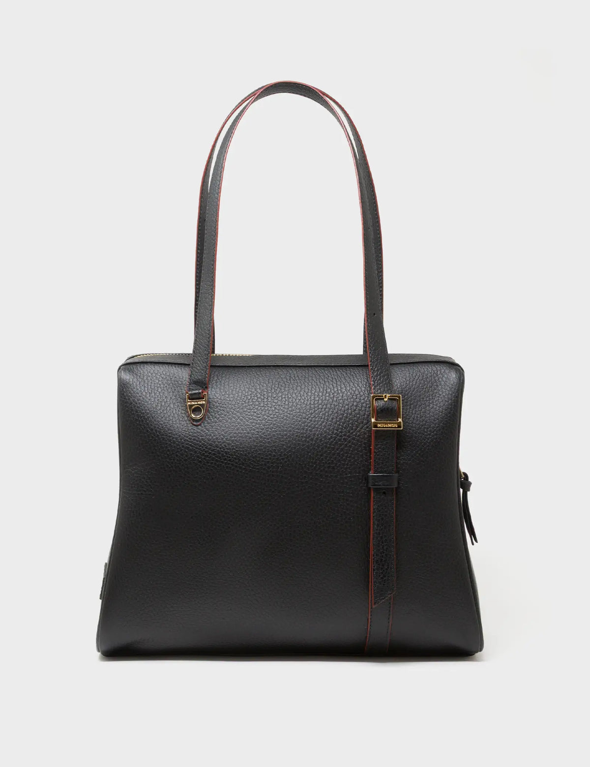 Esther Black Satchel Bag - Retro Tiger Embroidery - Back View