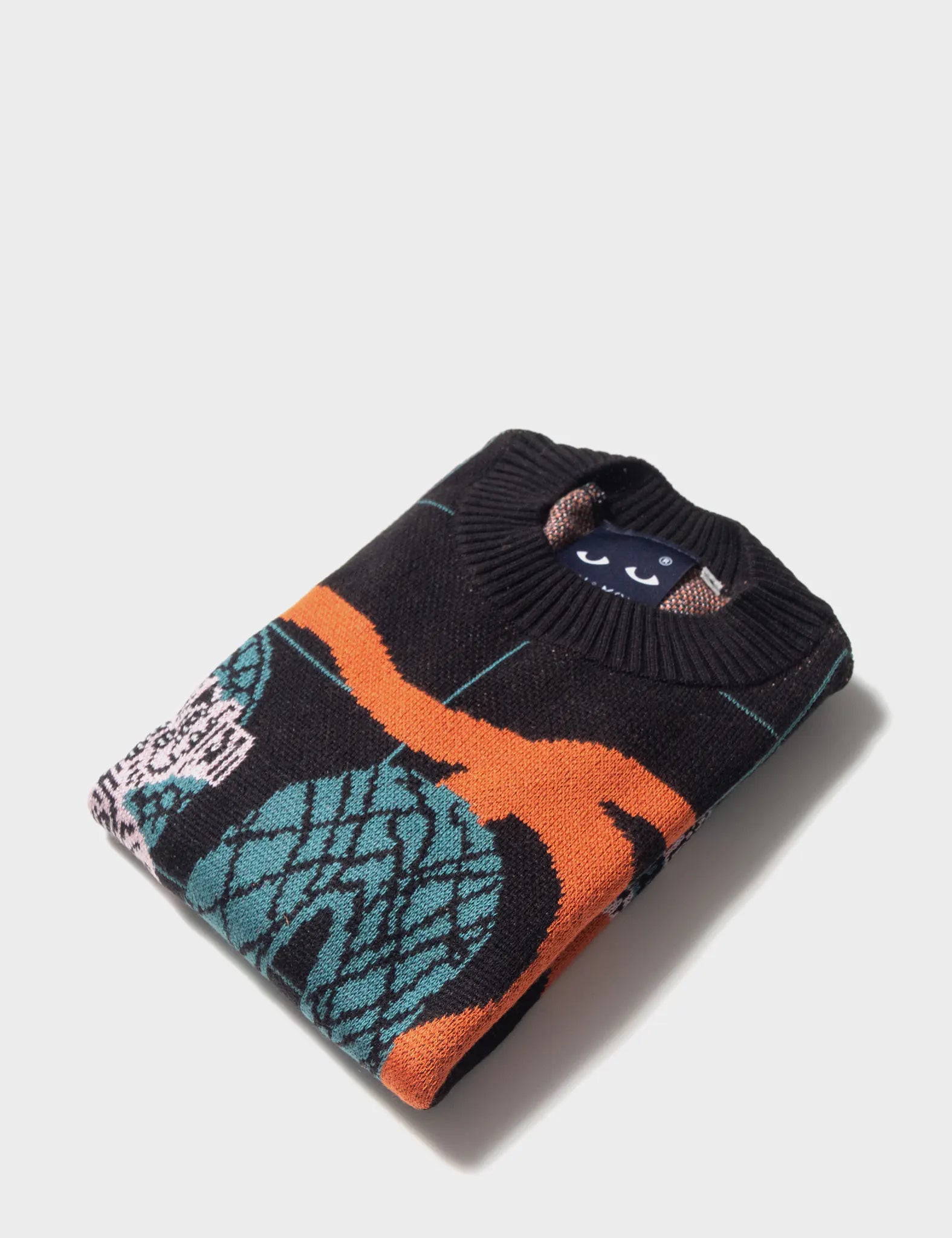 Black Cotton Short-Sleeved Sweater - Tangle Tales isometric View