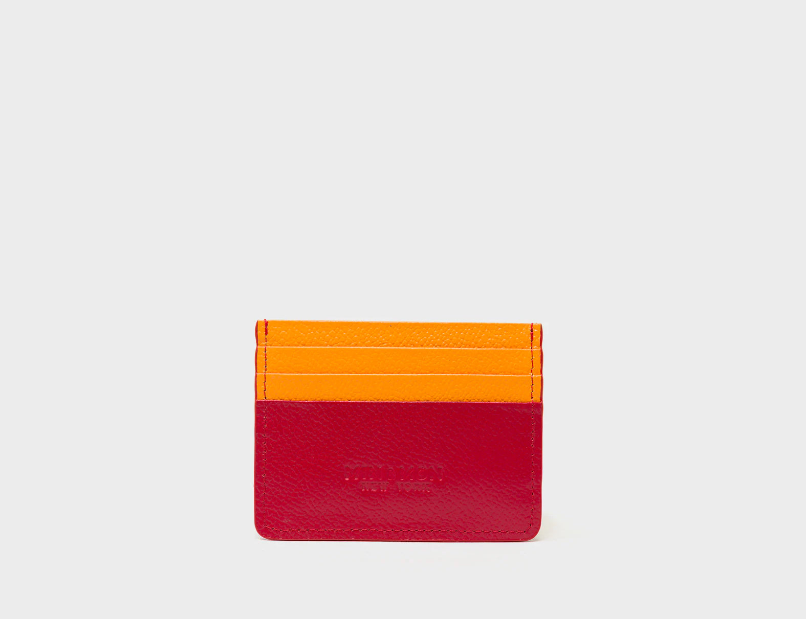 Filium Jester Red and Flamingo Orange Leather Cardholder - Happy Tiger Print - Back VIew