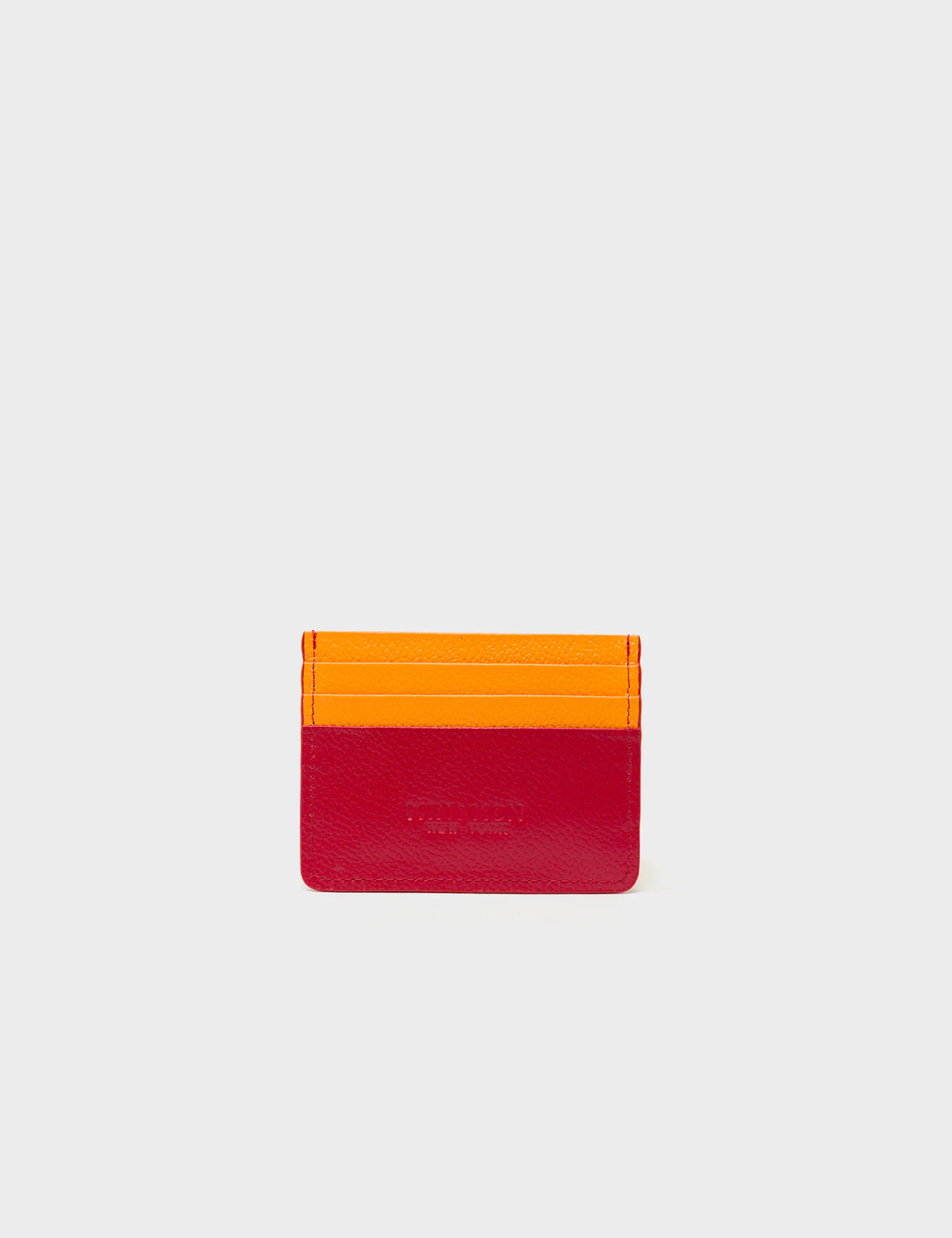 Filium Jester Red and Flamingo Orange Leather Cardholder - Happy Tiger Print - Back VIew