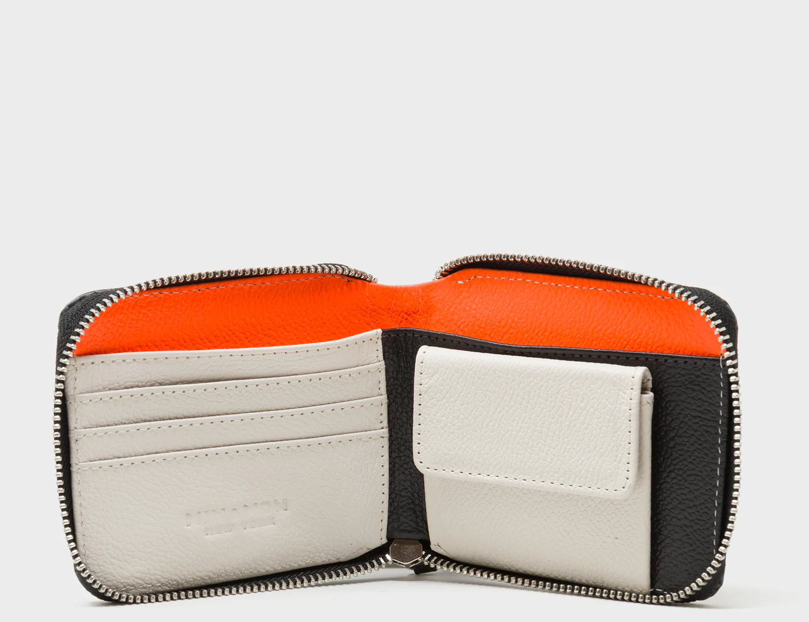 Fedor Black Leather Wallet - Cubes Design - Open View