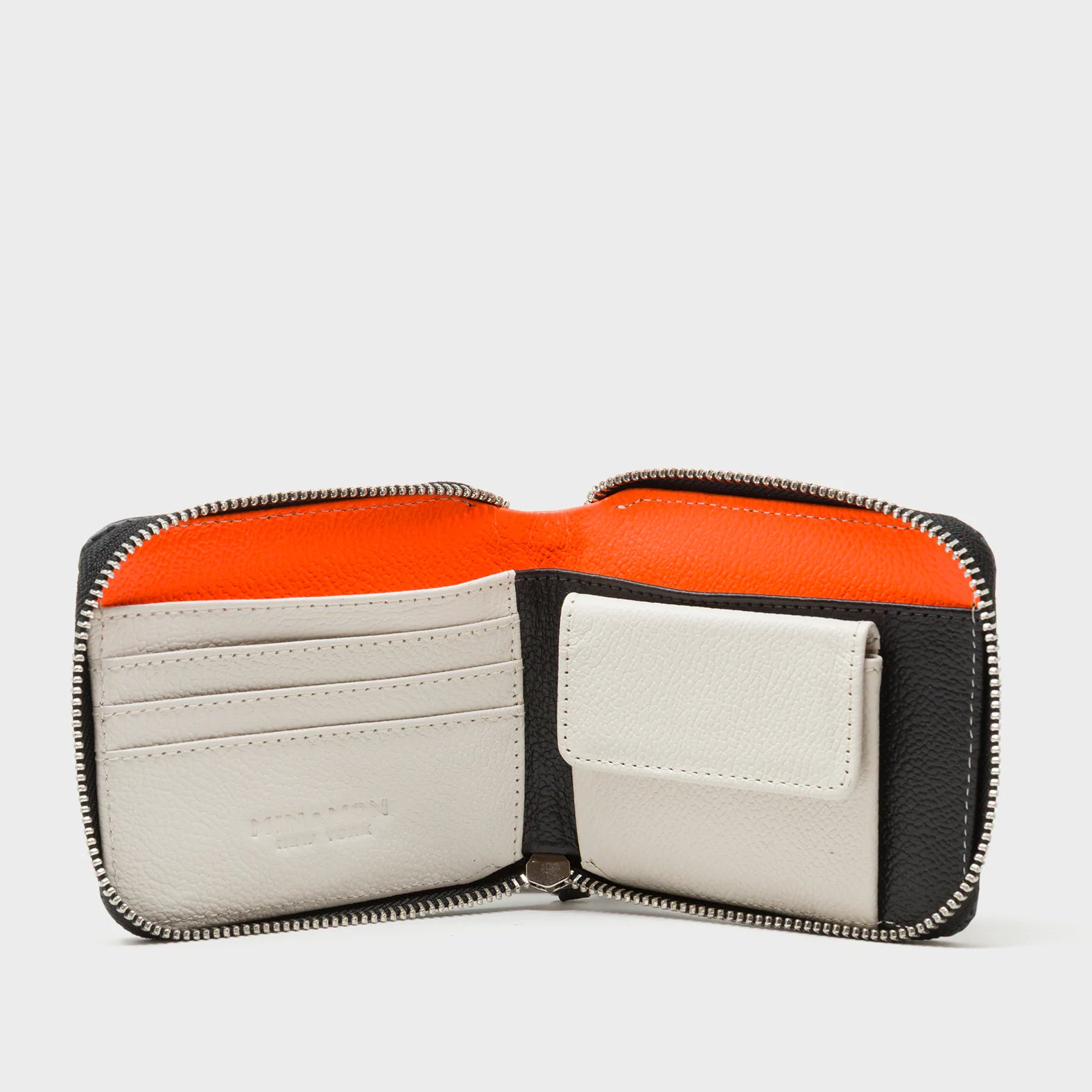 Fedor Black Leather Wallet - Cubes Design - Open View