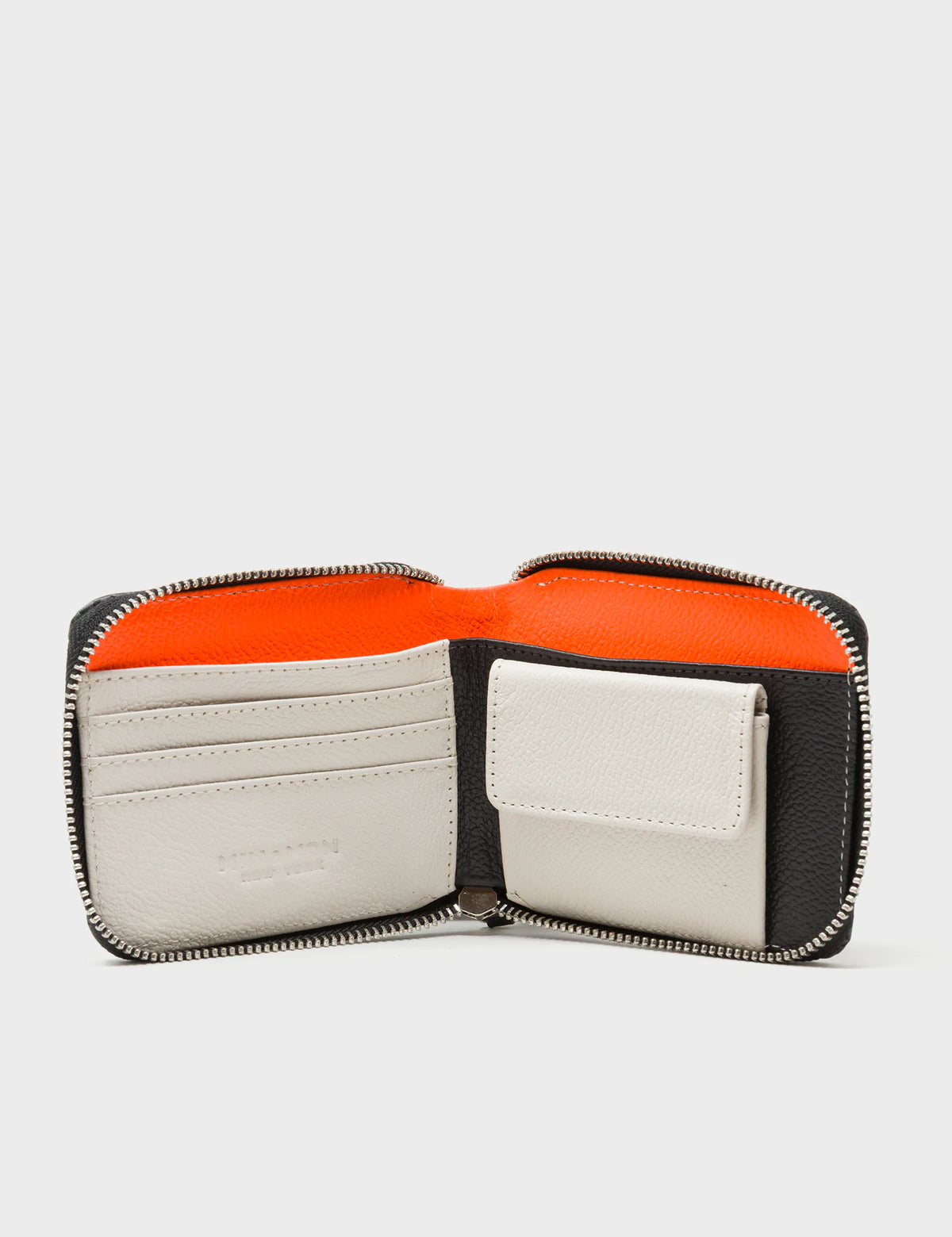 Fedor Black Leather Wallet - Cubes Design - Open View