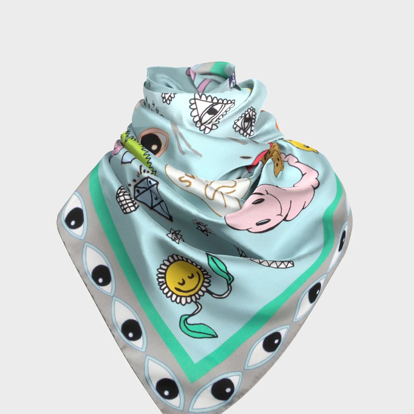 Blue Silk Scarf - Dreams Can Come True - Wrapped