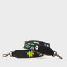 Detachable Black Leather Shoulder Strap - Floralia Embroidery  - Main View