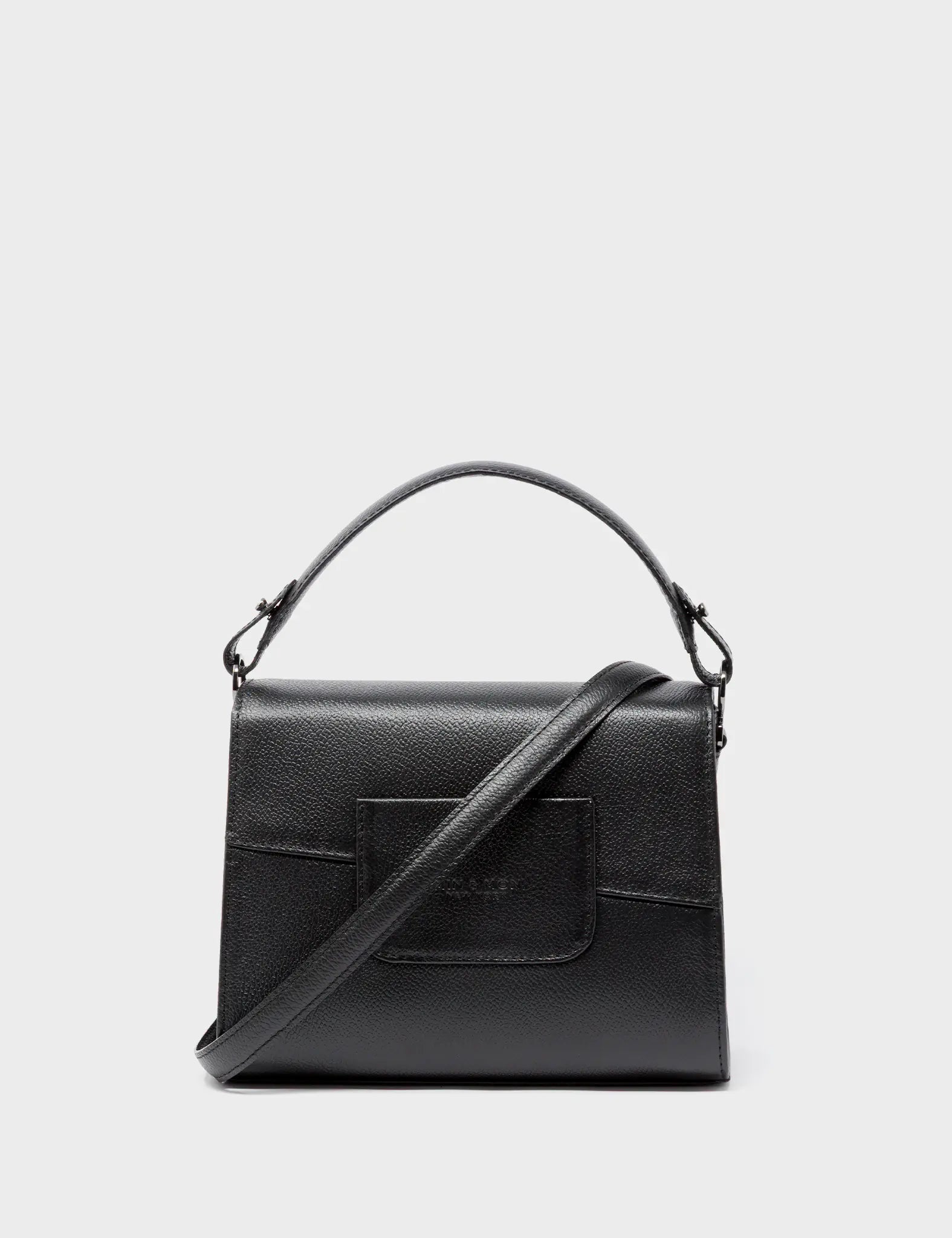 Anastasio Mini Crossbody Handbag Black Leather - Tiger and Snake Print - Back View