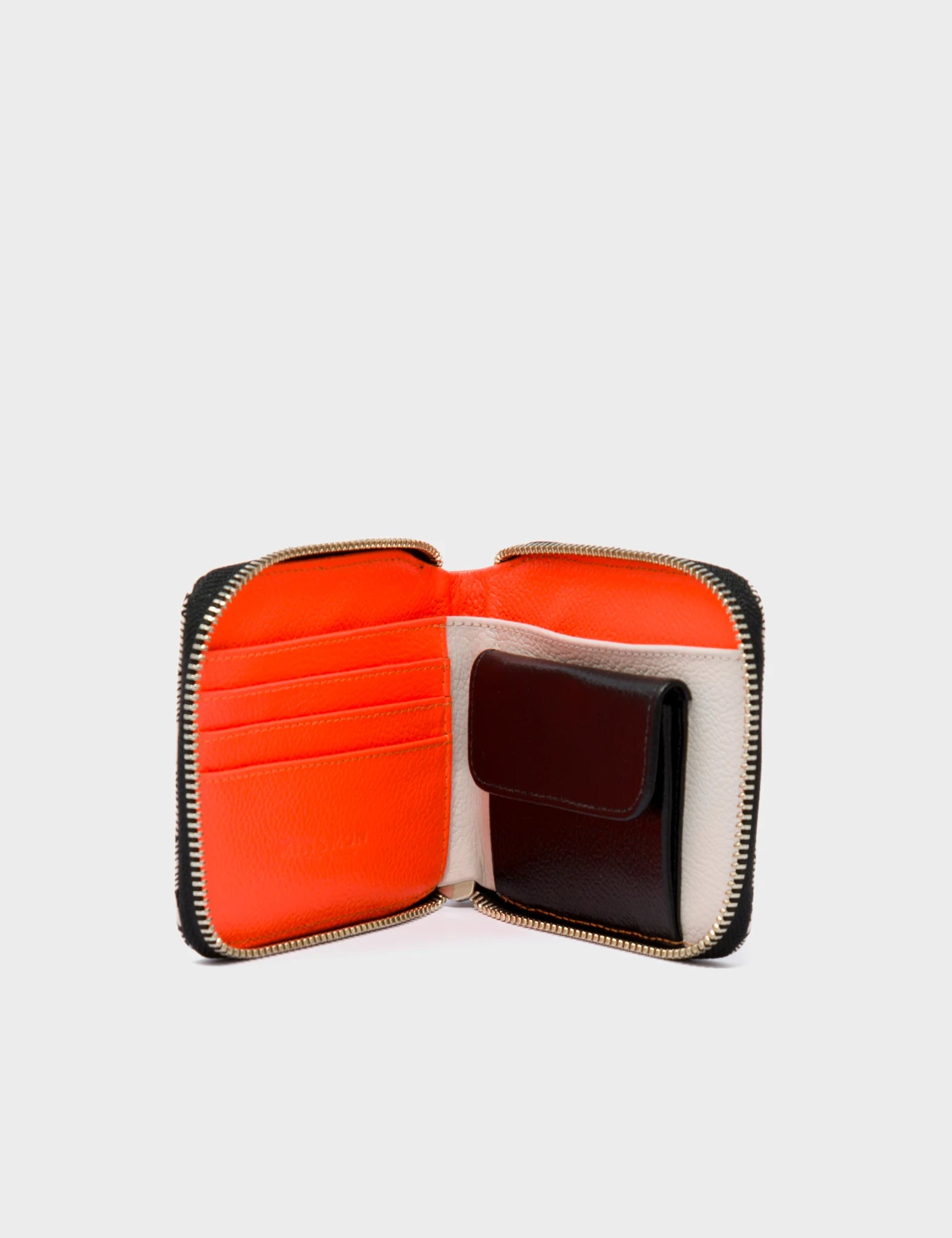 Fedor Cream Leather Wallet - Min & Mon Applique - Inside