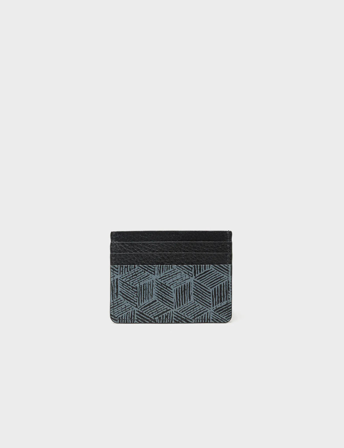 Filium Black Leather Cardholder - Cubes Design -Back View