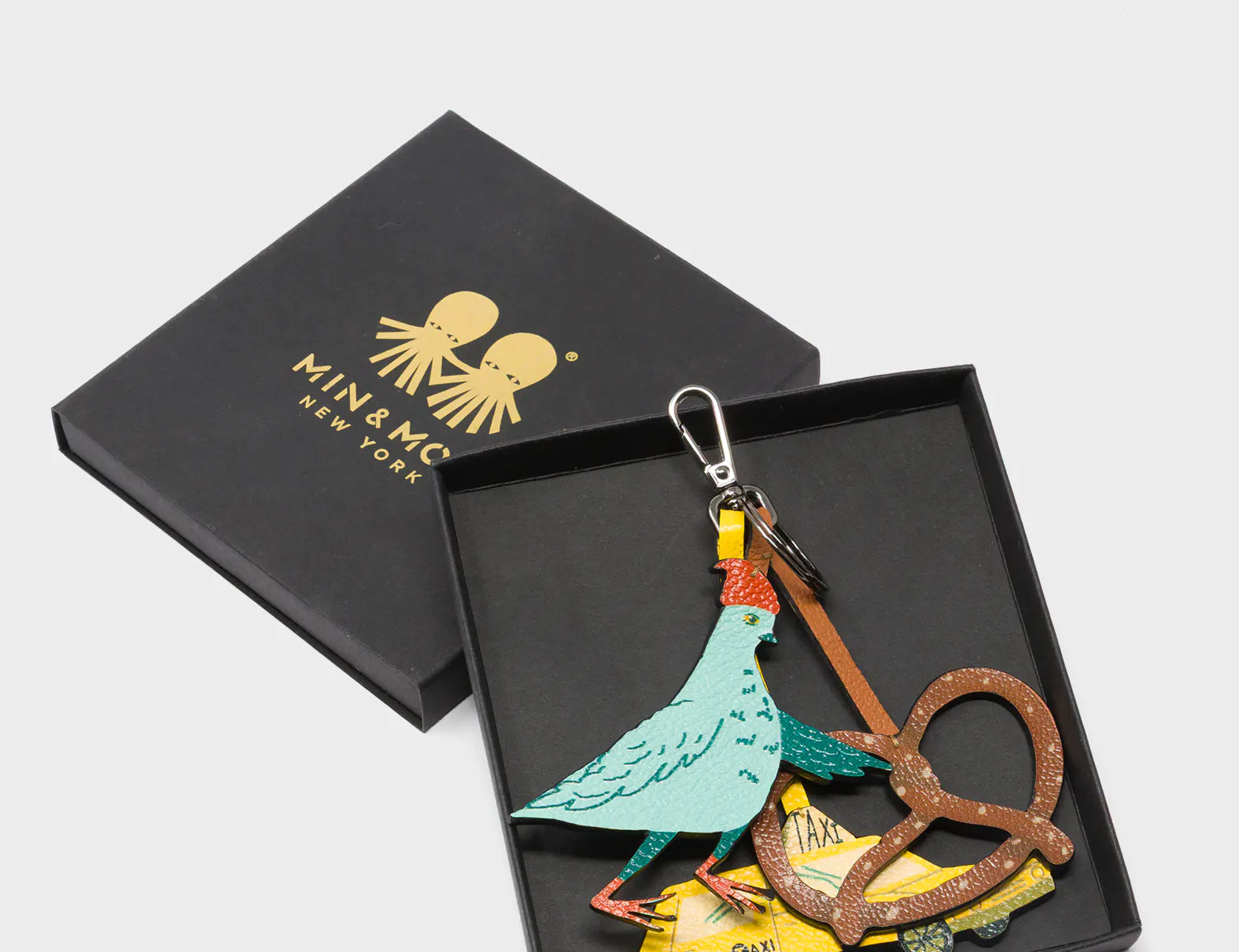 Pigeonista - Oceanic Green Leather Keychain - Package