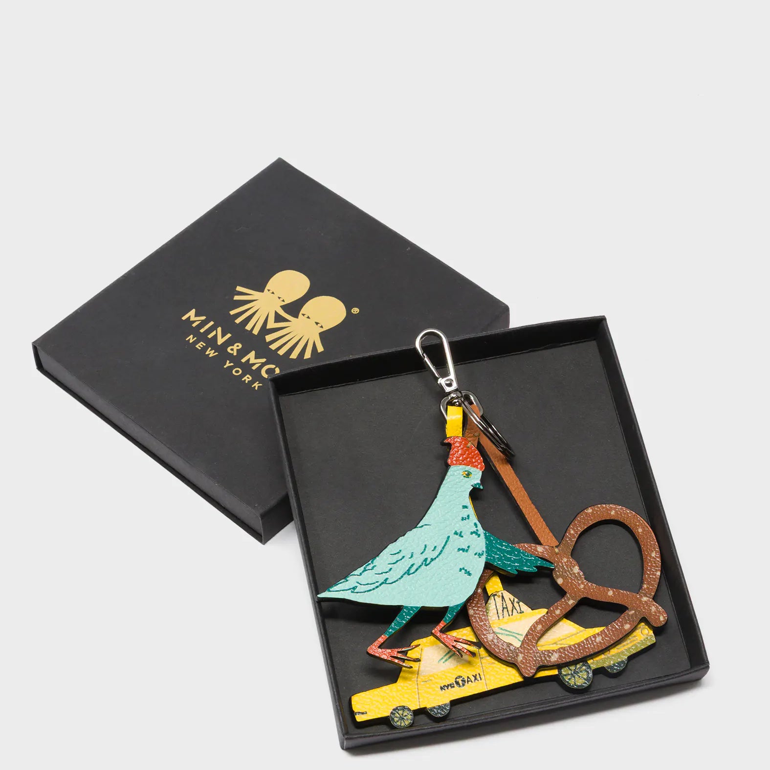 Pigeonista - Oceanic Green Leather Keychain - Package