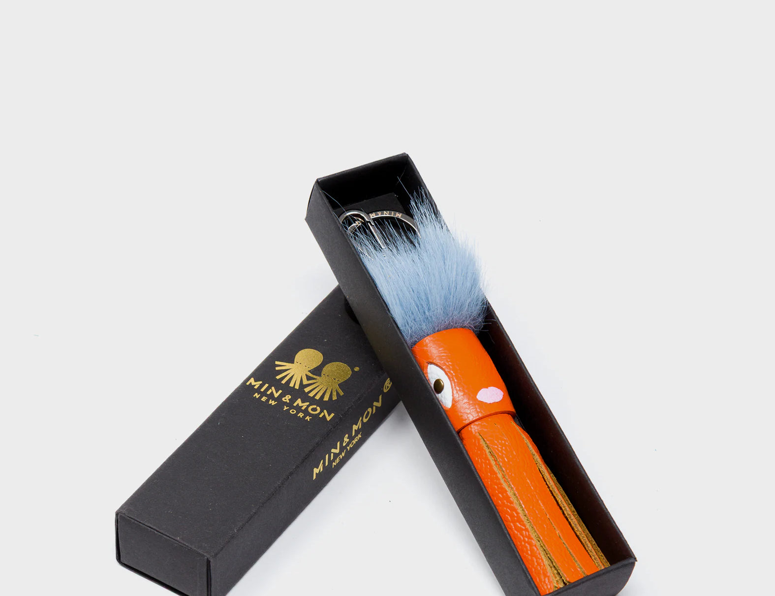 Callie Marie Mayne - Neon Orange Leather and Blue Faux Fur - package