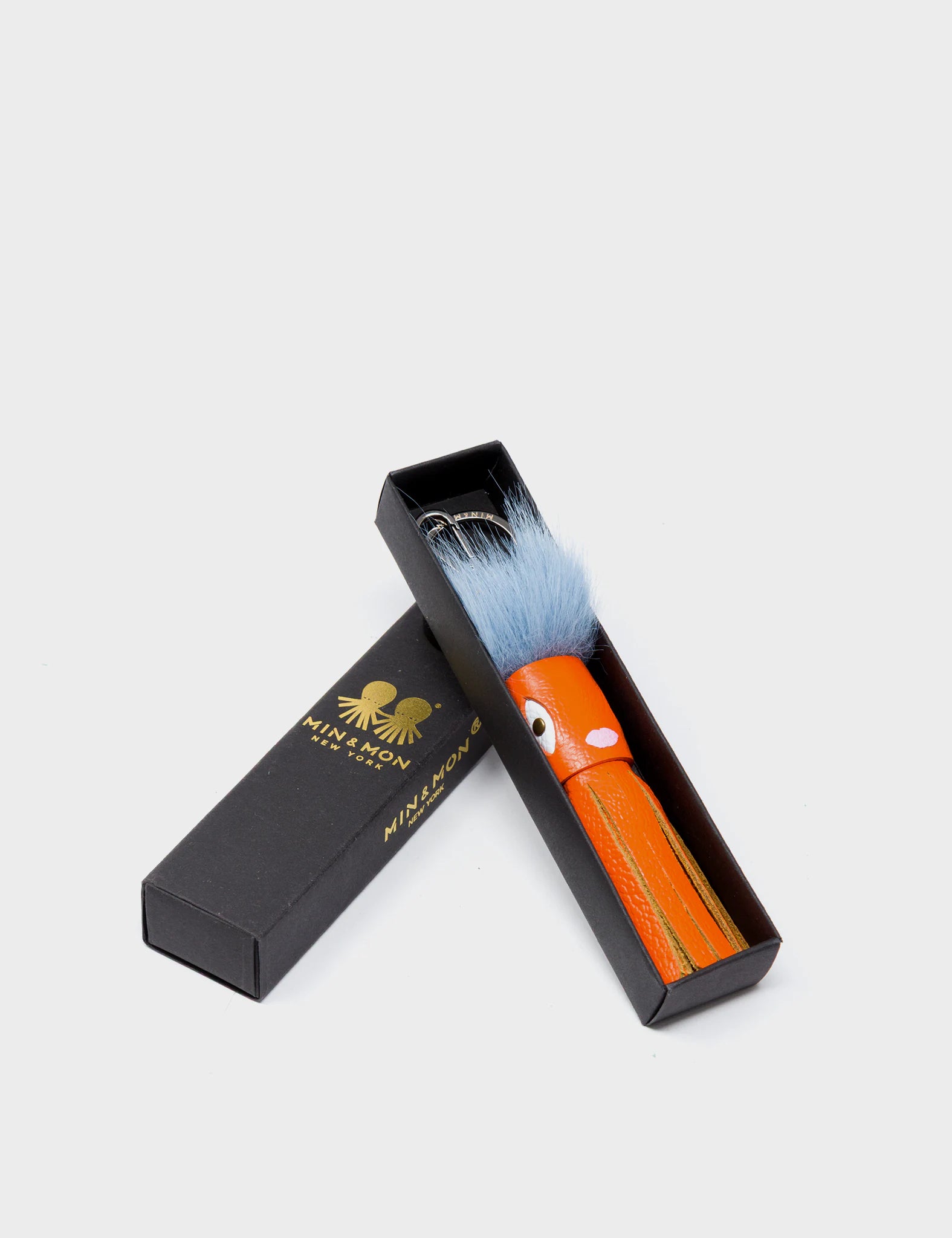 Callie Marie Mayne - Neon Orange Leather and Blue Faux Fur - package