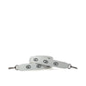 Detachable Moonwalk Gray Leather Shoulder Strap - All Over Eyes Embroidery - Main View