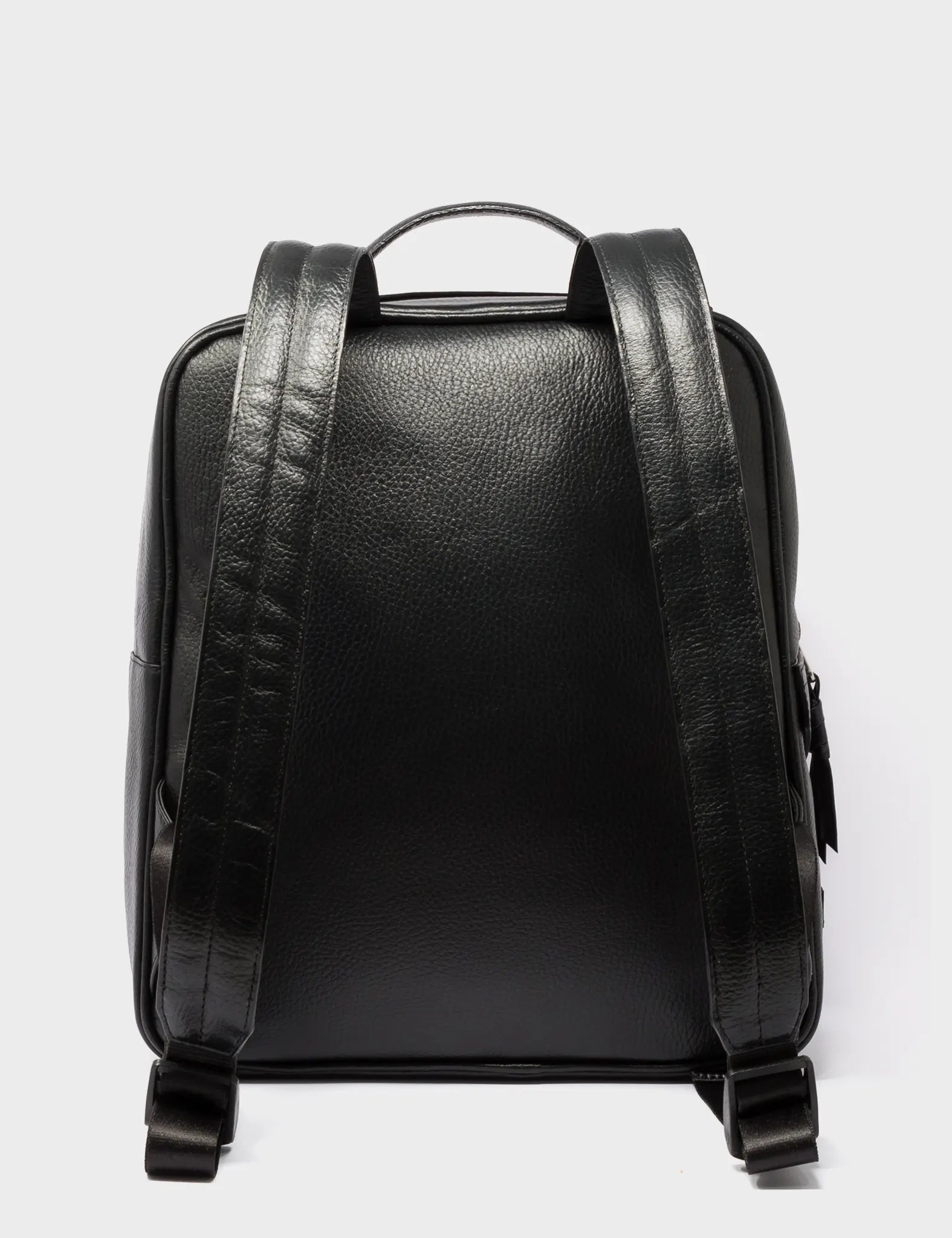 Black Leather Backpack Medium - Tiger and Snake Print - Back 