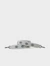 Detachable Moonwalk Gray Leather Shoulder Strap - All Over Eyes Embroidery