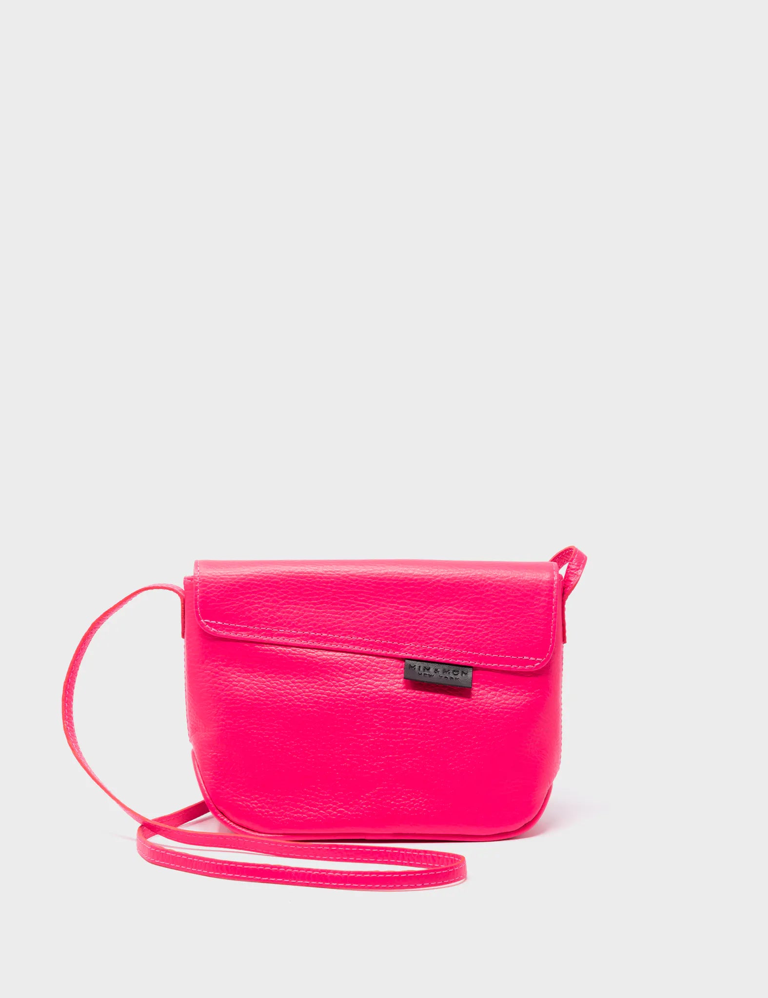 Bruno Mini Crossbody Neon Pink Leather Bag - All Over Eyes Embroidery - Back View