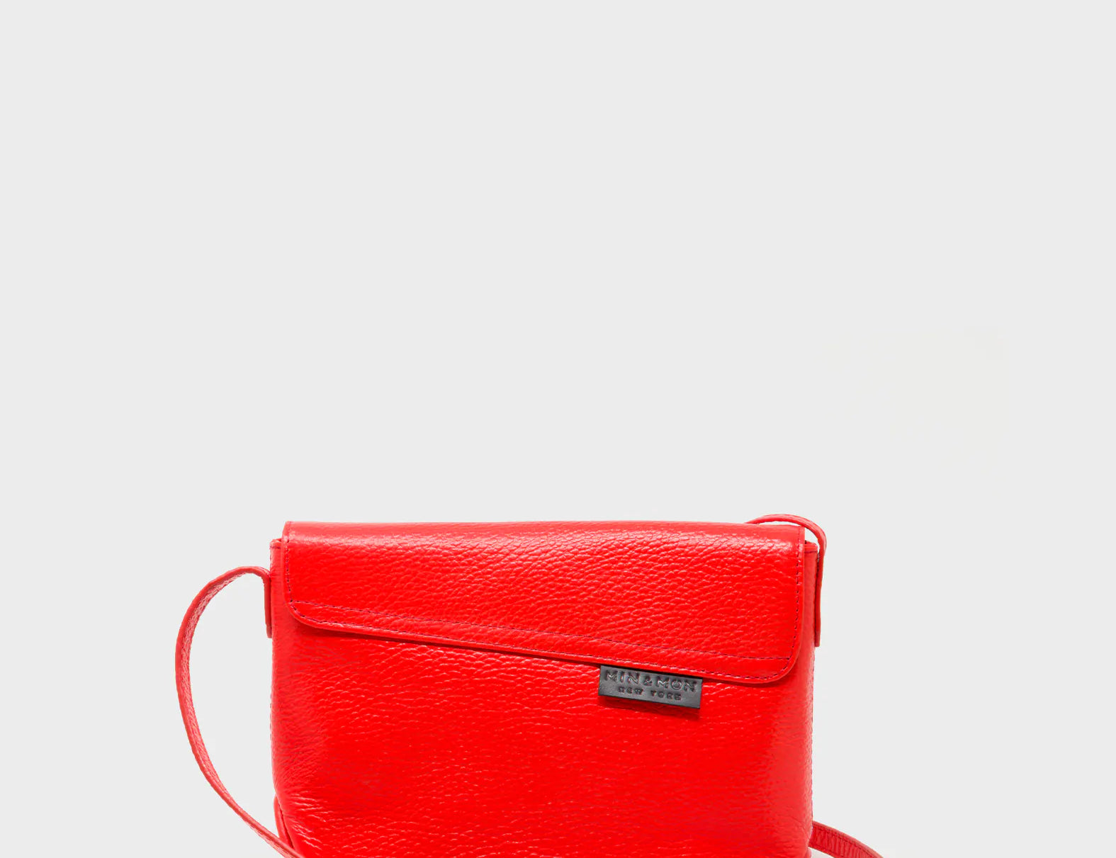 Bruno Mini Crossbody Fiesta Red Leather Bag - All Over Eyes Embroidery - Back View
