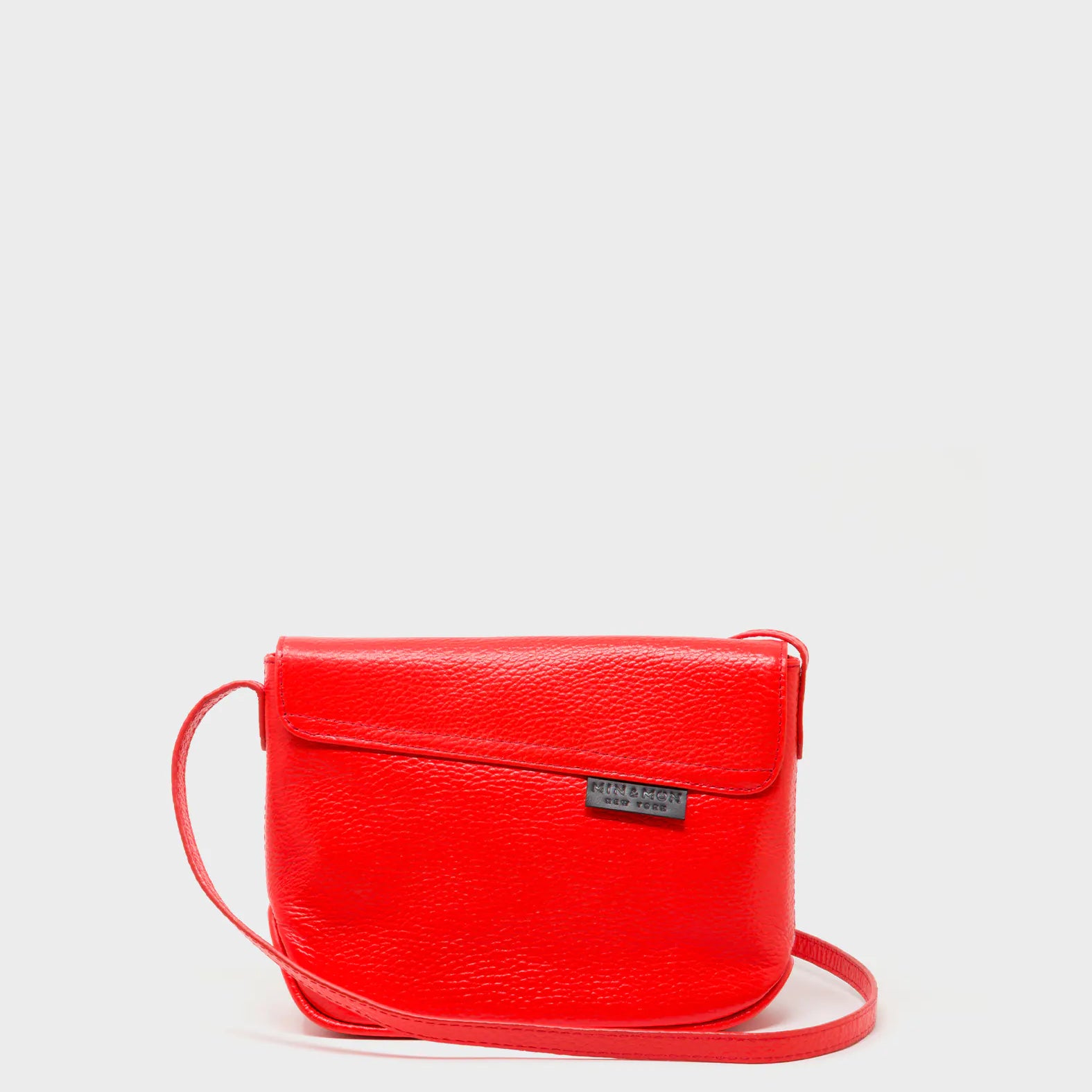 Bruno Mini Crossbody Fiesta Red Leather Bag - All Over Eyes Embroidery - Back View