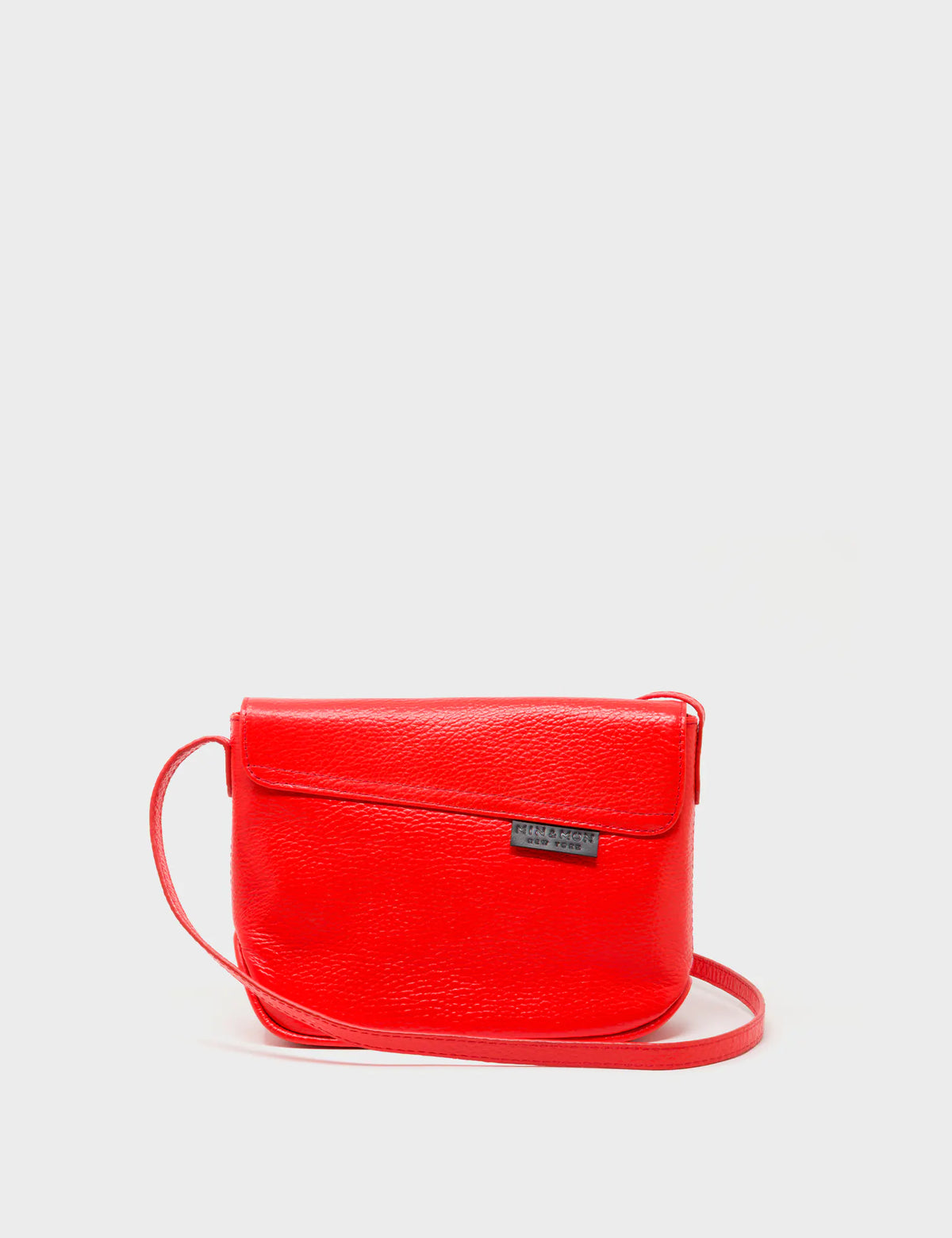 Bruno Mini Crossbody Fiesta Red Leather Bag - All Over Eyes Embroidery - Back View