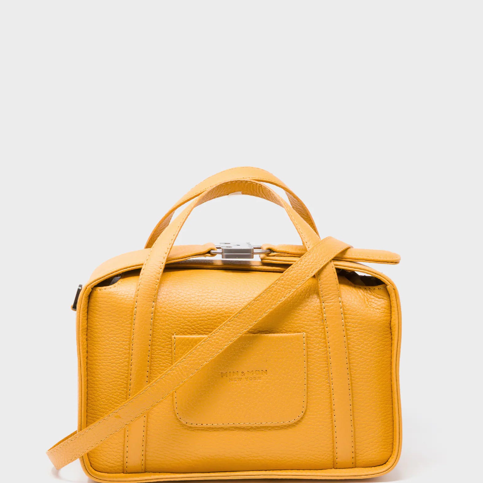 Benji Medium Crossbody Golden Glow Leather Bag - Look Up - Back View