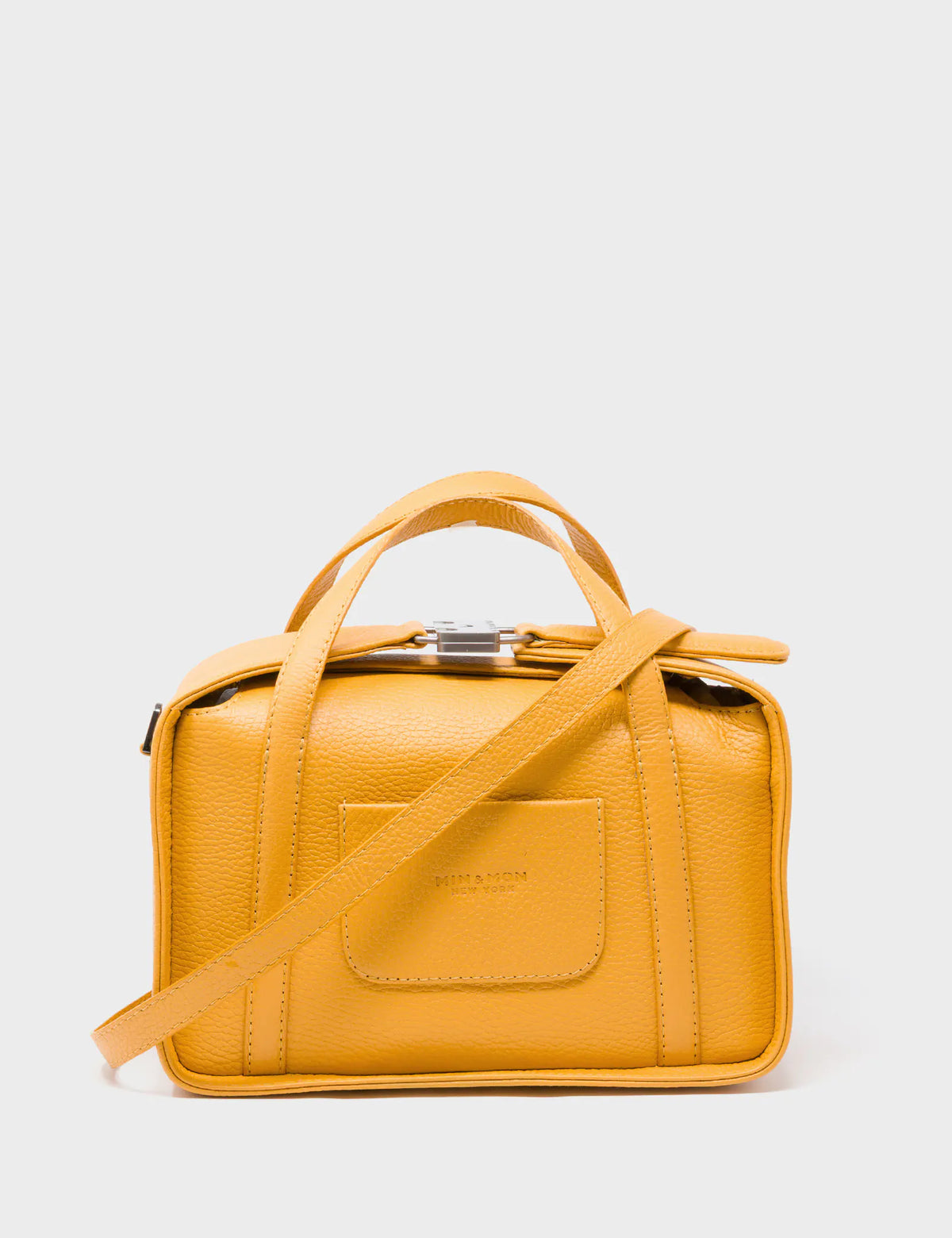 Benji Medium Crossbody Golden Glow Leather Bag - Look Up - Back View