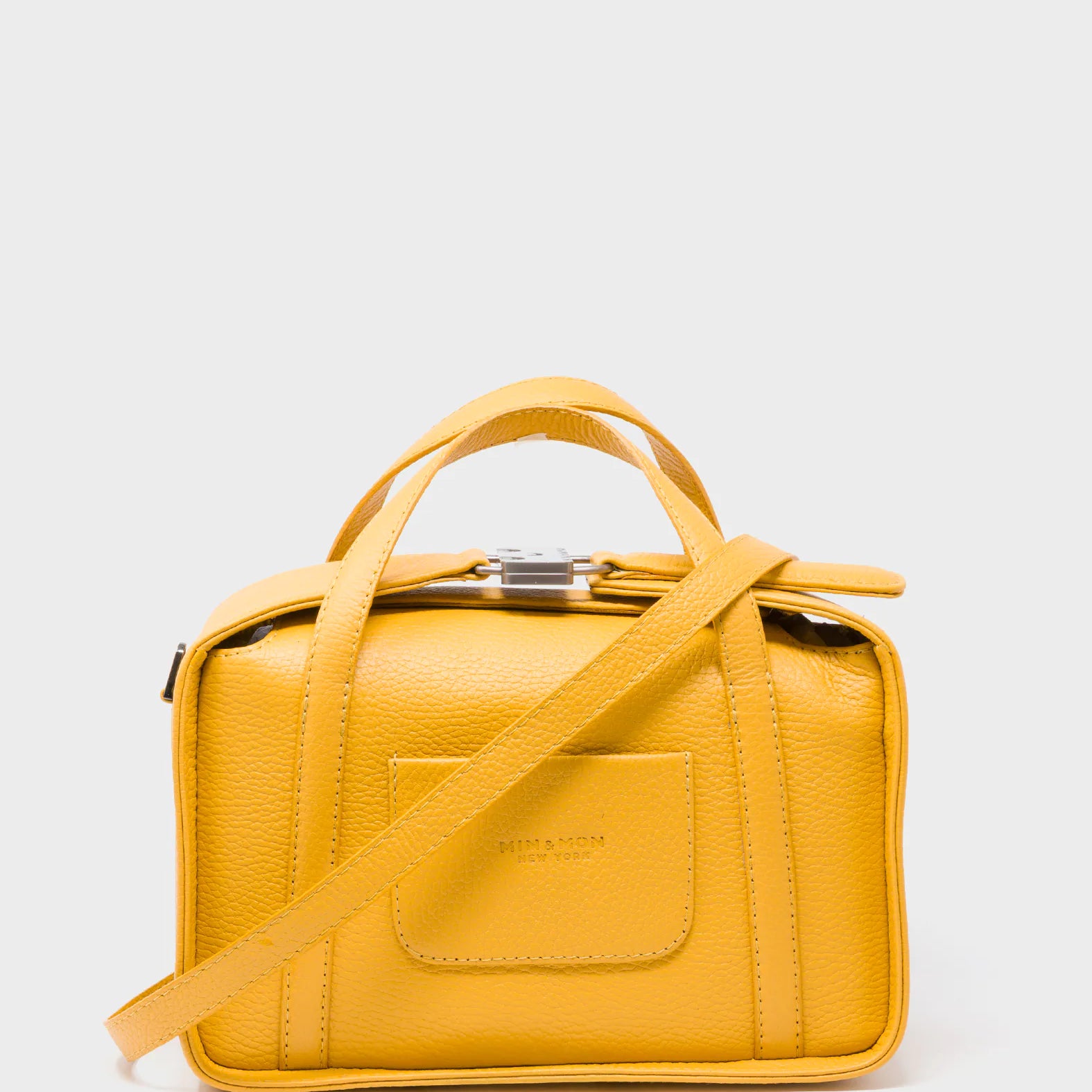 Benji Medium Crossbody Golden Glow Leather Bag - Look Up 👀 - Back View
