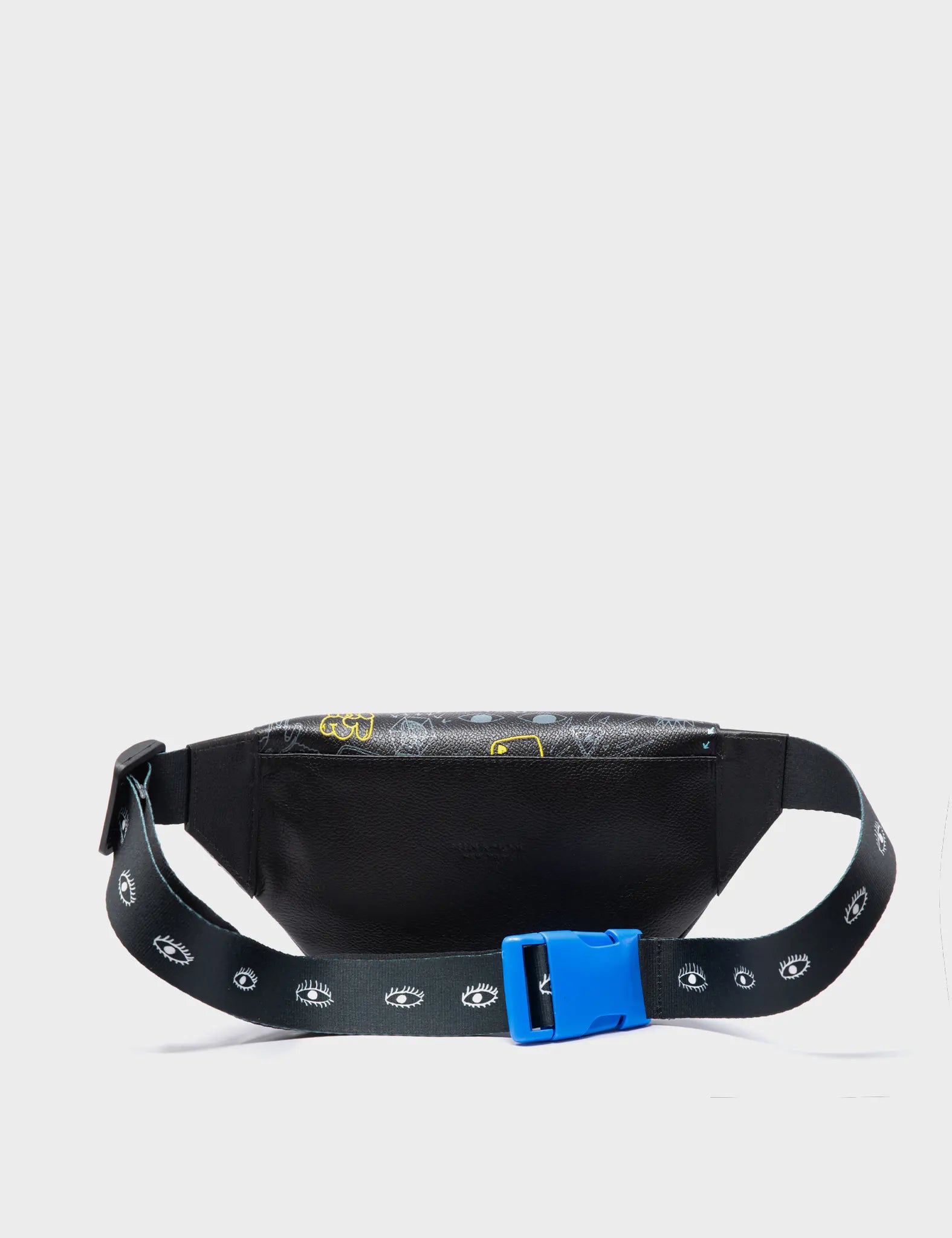 Harold Fanny Pack Black Leather - Urban Doodles Design - Back View