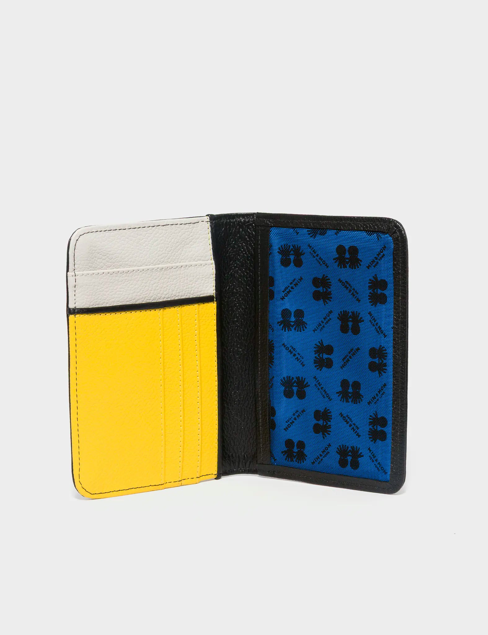 Frida Black Leather Passport Cover - Pigeonista Design - Open