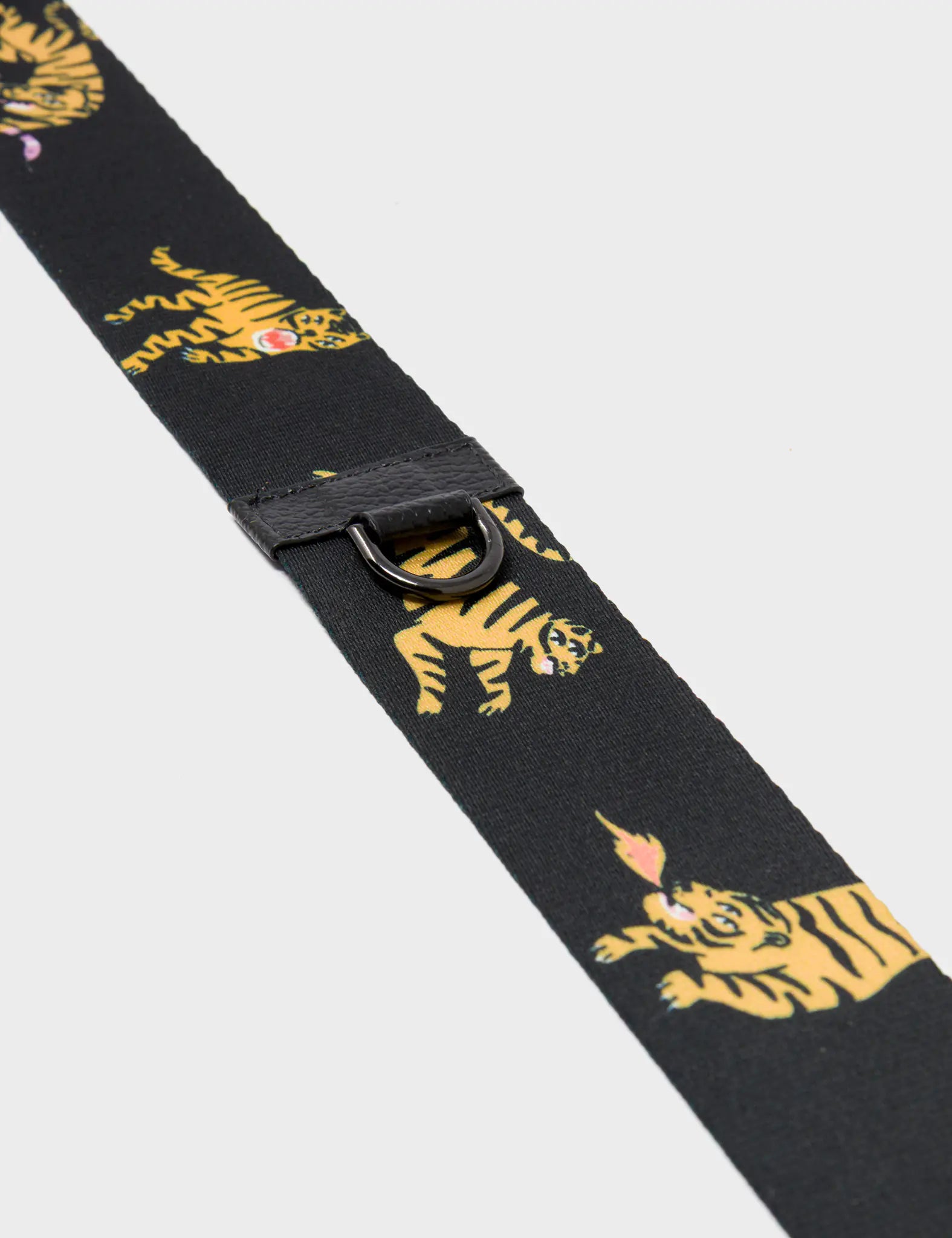 Detachable Black Nylon Strap - Tigers Design - Detail