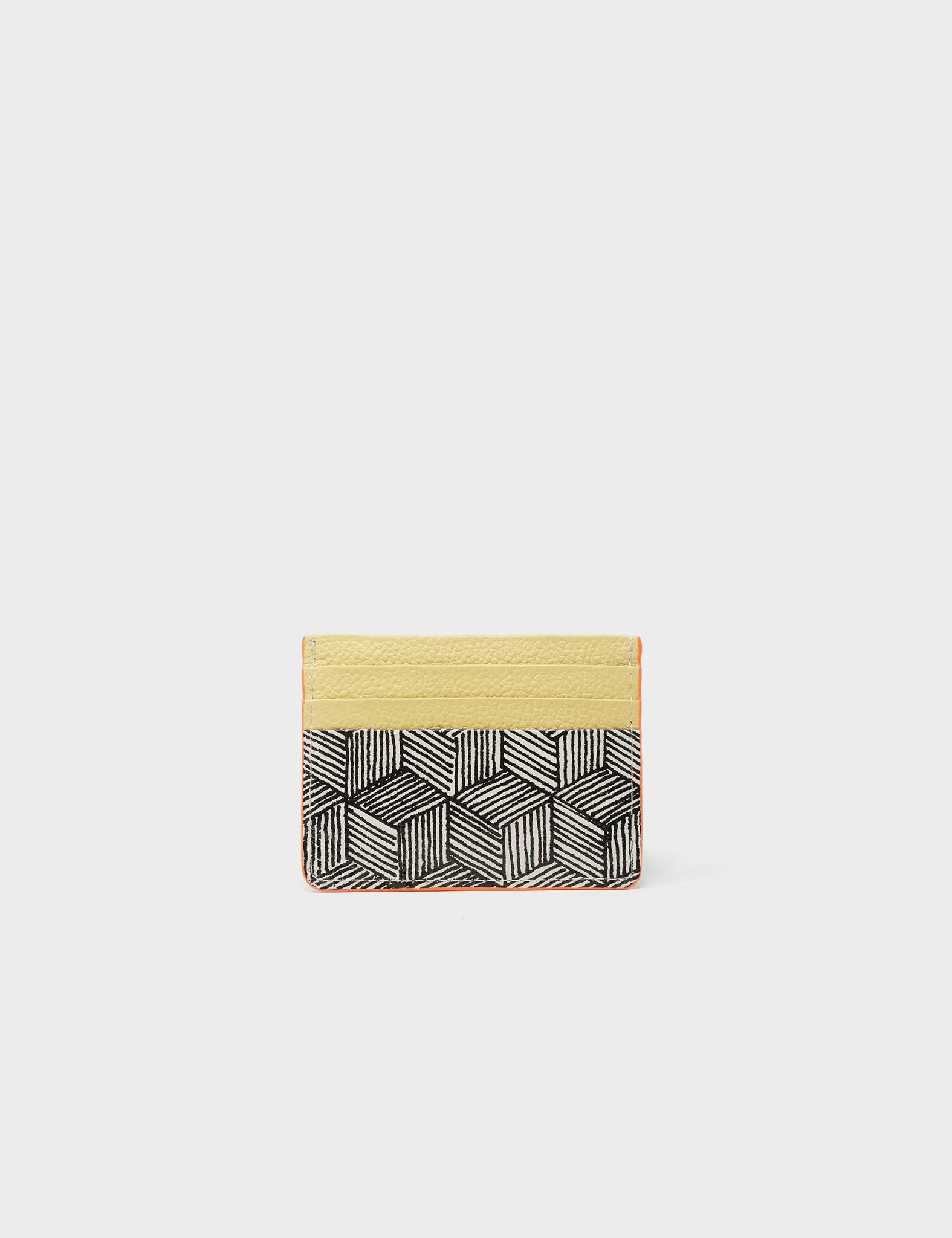 Filium Cream and Cocoon Leather Cardholder - Cubes Design - Back view