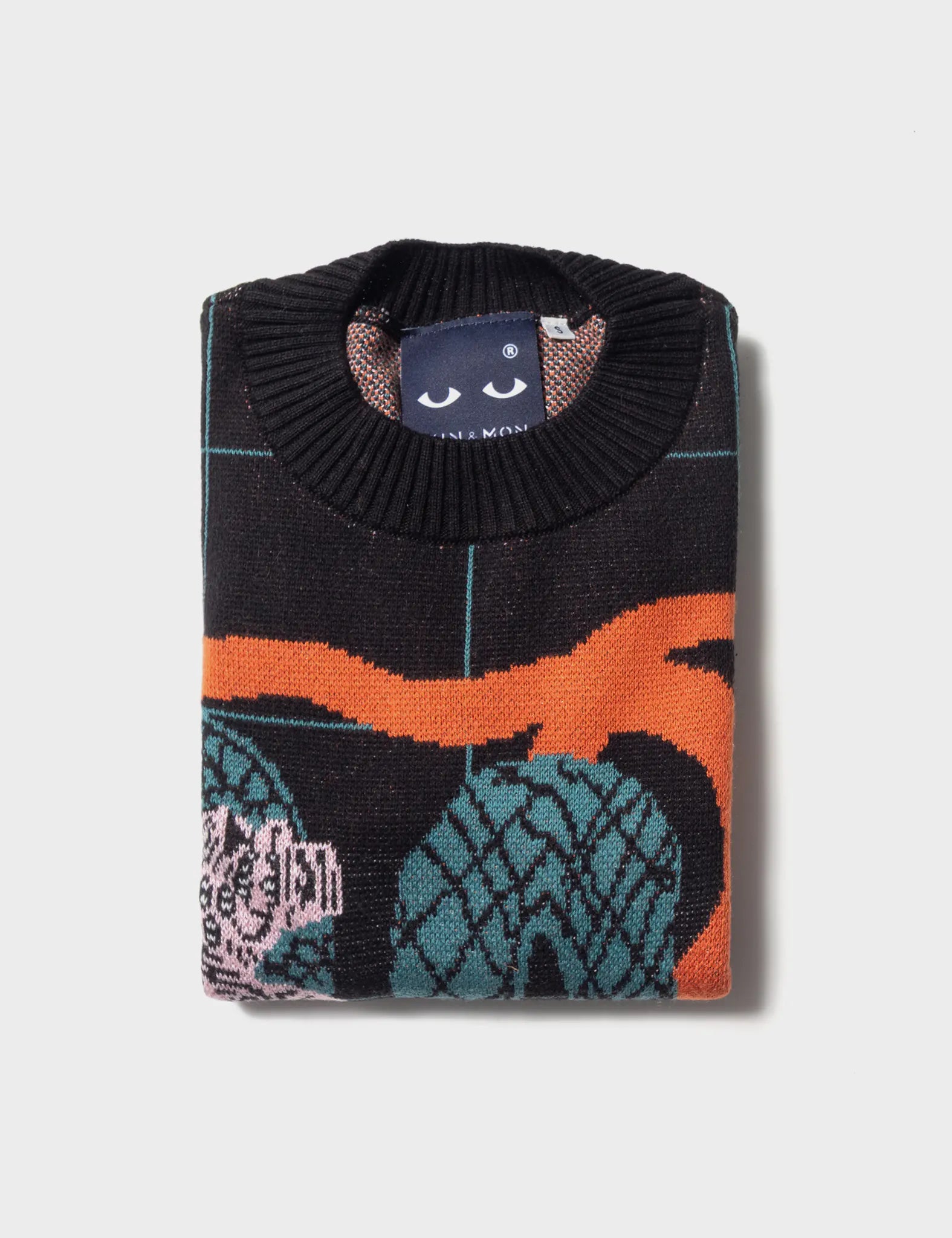 Black Cotton Short-Sleeved Sweater - Tangle Tales Folded