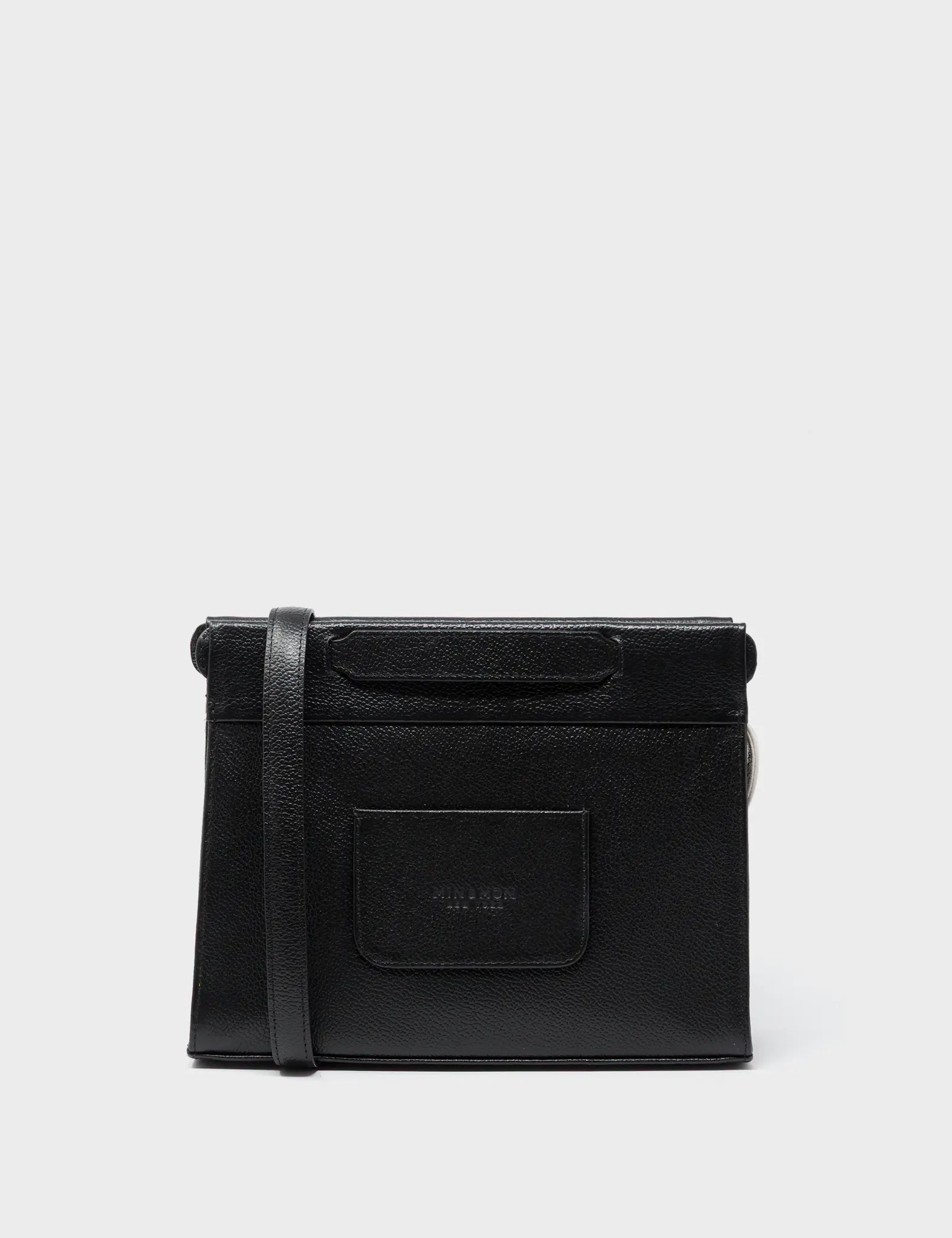 Vali Crossbody Small Animal Print Leather Bag - Eyes Applique Adjustable Handle - Back View