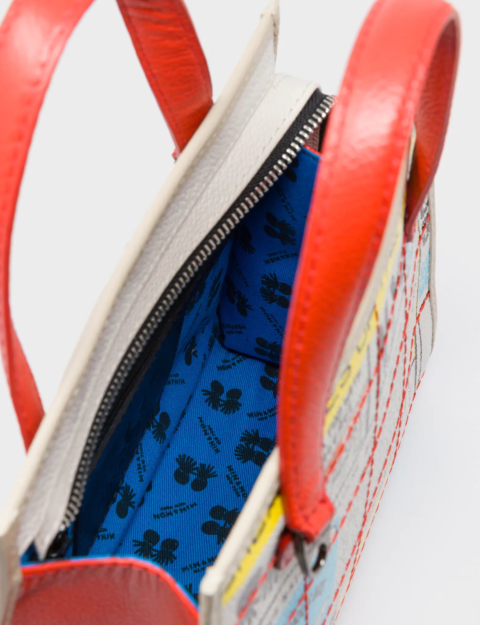 Simon Beige Leather Small Handbag - Kind Type Design - Inside View