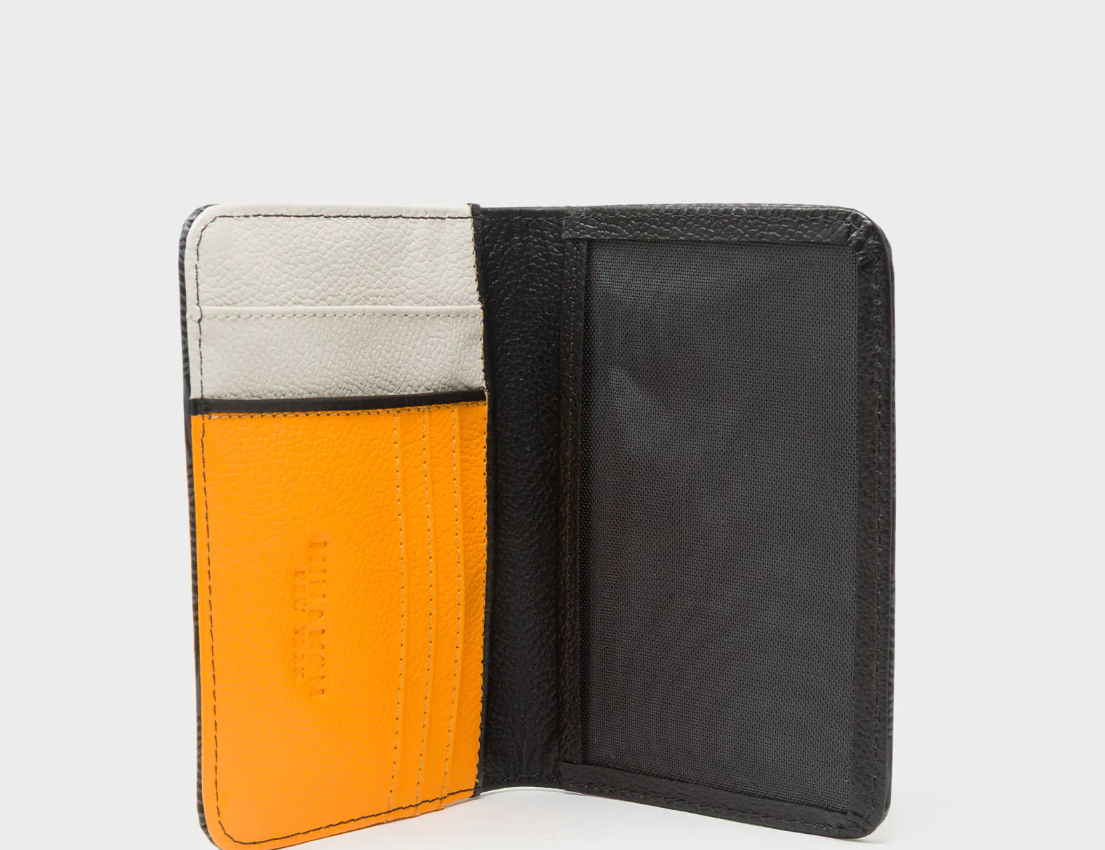 Frida Black Leather Passport Cover - Cubes Design - Inside View