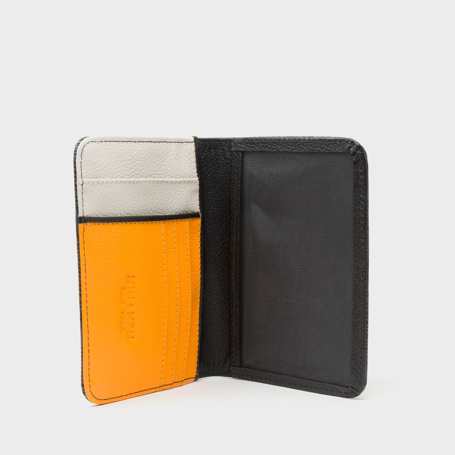 Frida Black Leather Passport Cover - Cubes Design - Inside View