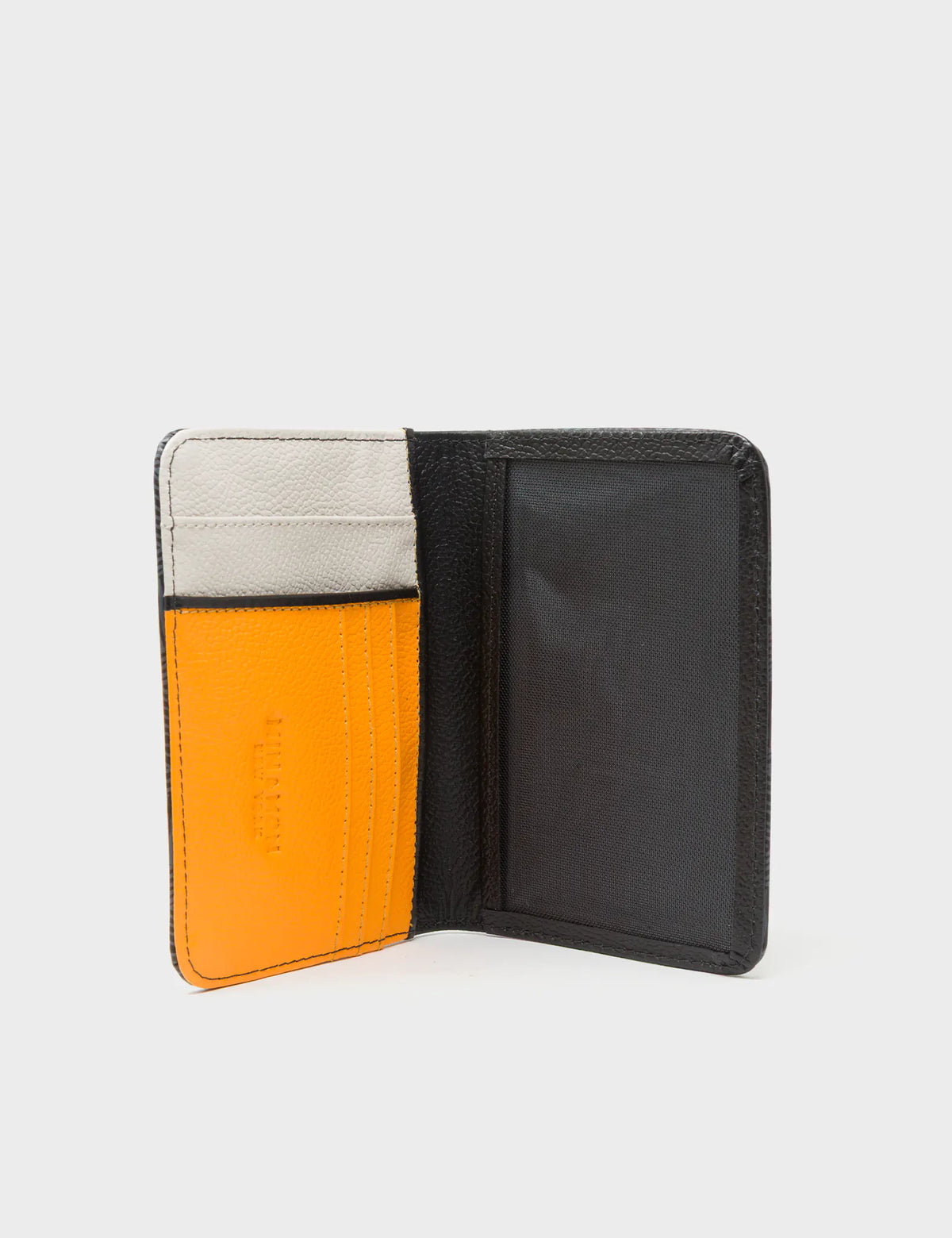 Frida Black Leather Passport Cover - Cubes Design - Inside View