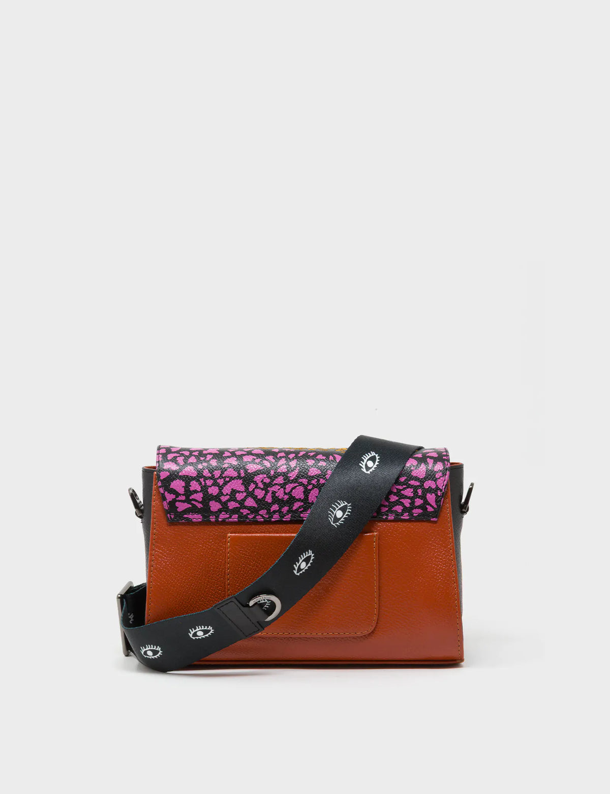 Cael Black Mini Shoulder Bag - Retro Tiger Embroidery - Back