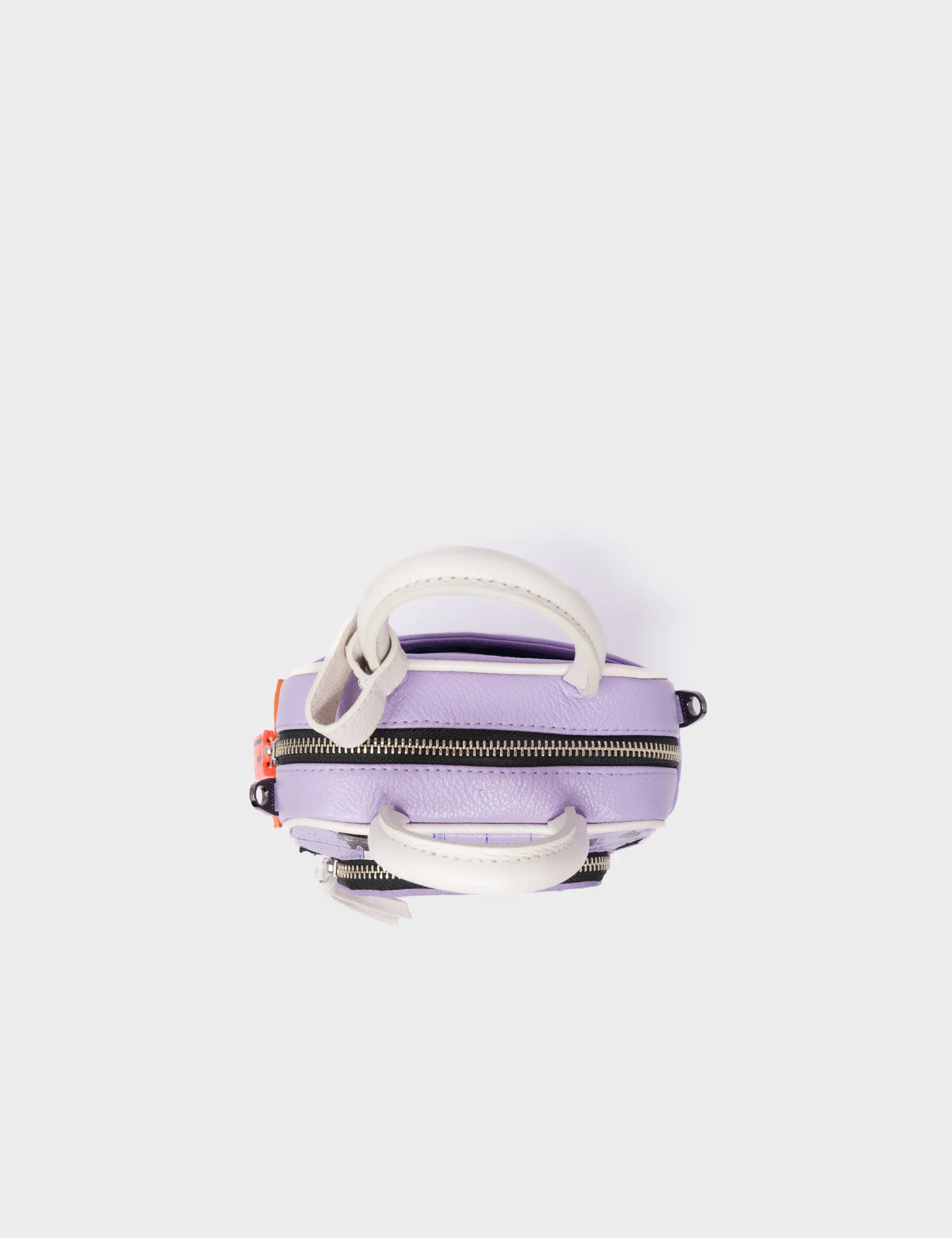 Marino Mini Crossbody Lavender Leather Bag - Subway Stories Design - Top View