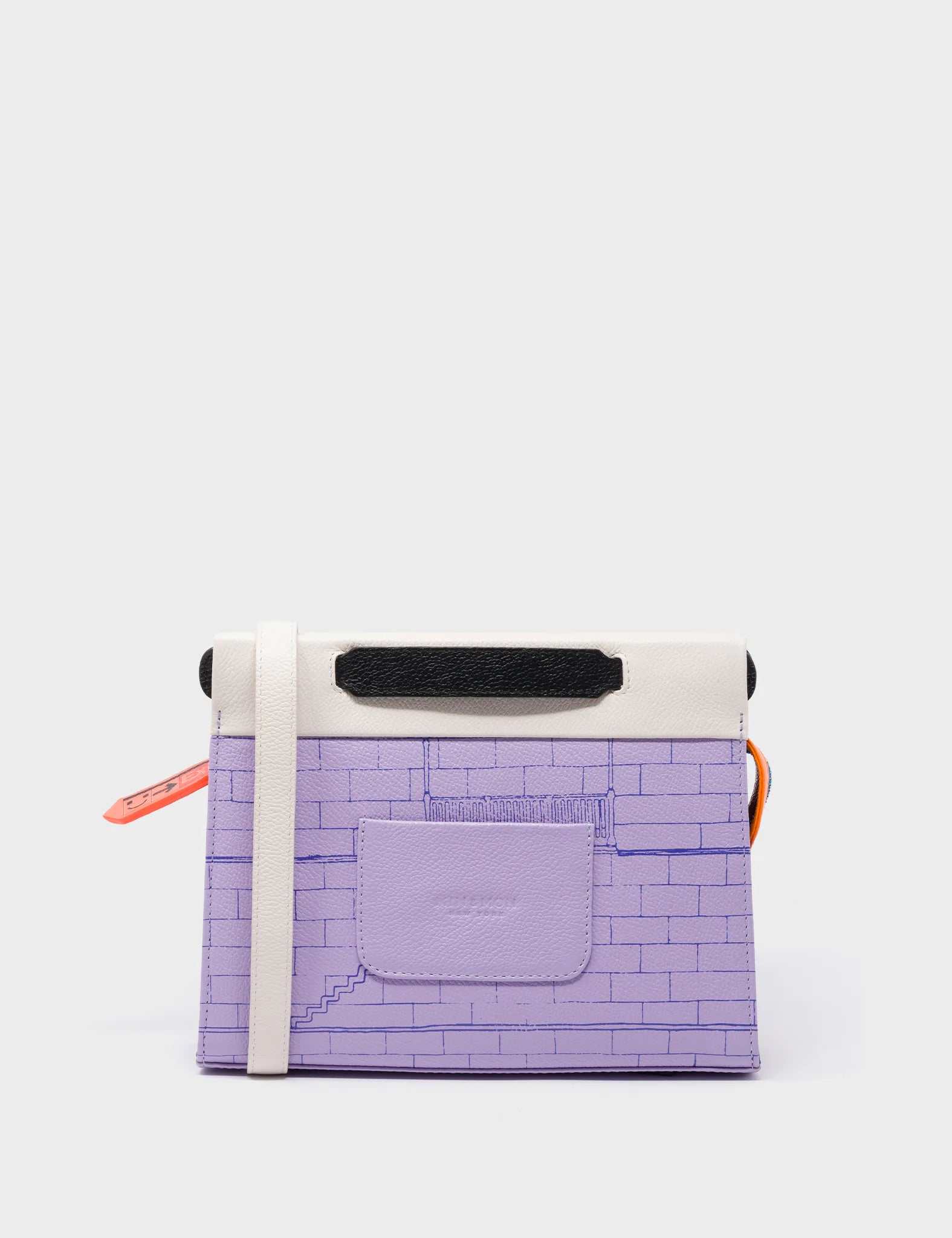 Vali Small Crossbody Lavender Leather Bag - Subway Stories Design - Back View