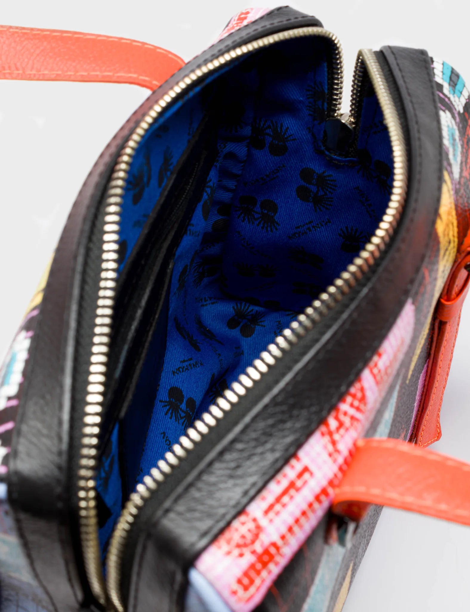 Esther Small Black Shoulder Bag - Subway Stories Design - Detail View