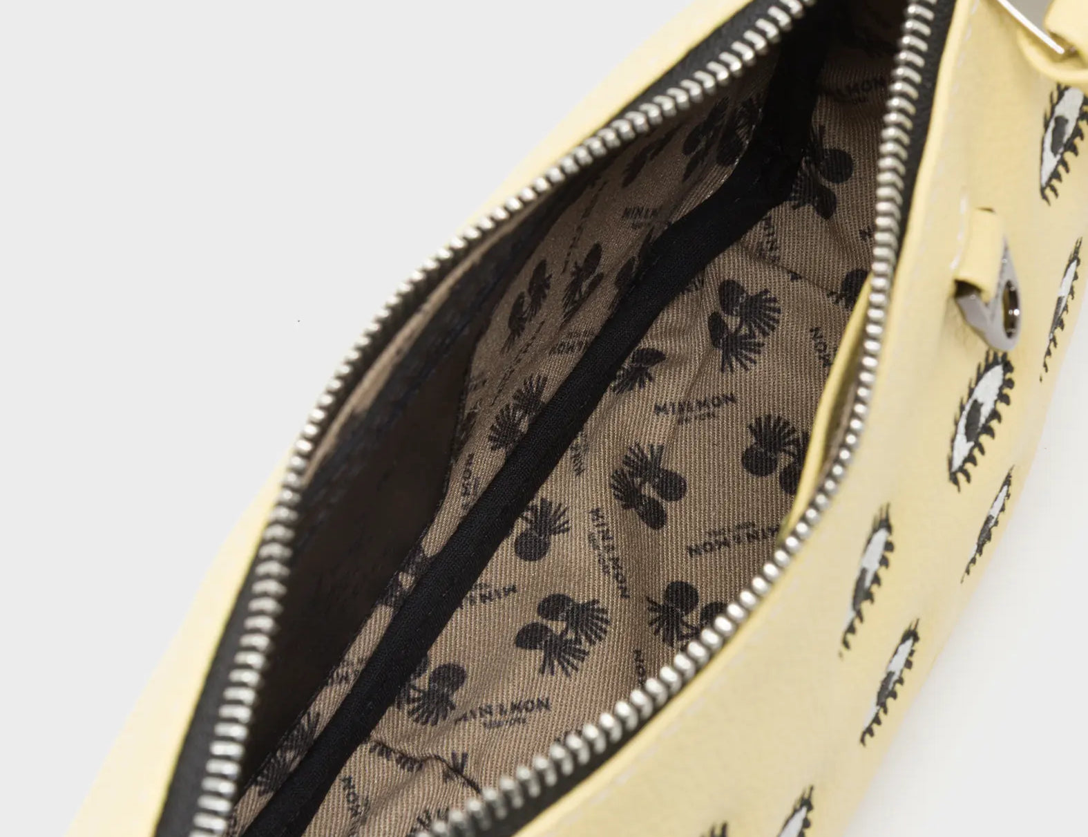Lucas Hobo Mini Cocoon Handbag - All Over Eyes Embroidery - Inside View