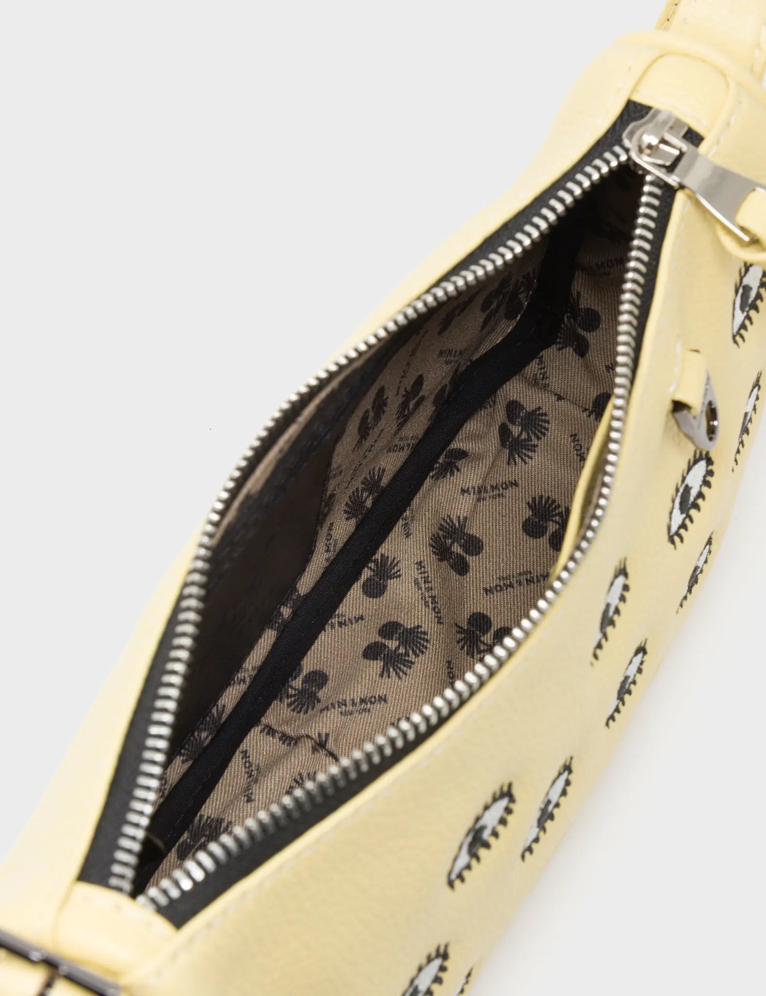 Lucas Hobo Mini Cocoon Handbag - All Over Eyes Embroidery - Inside View
