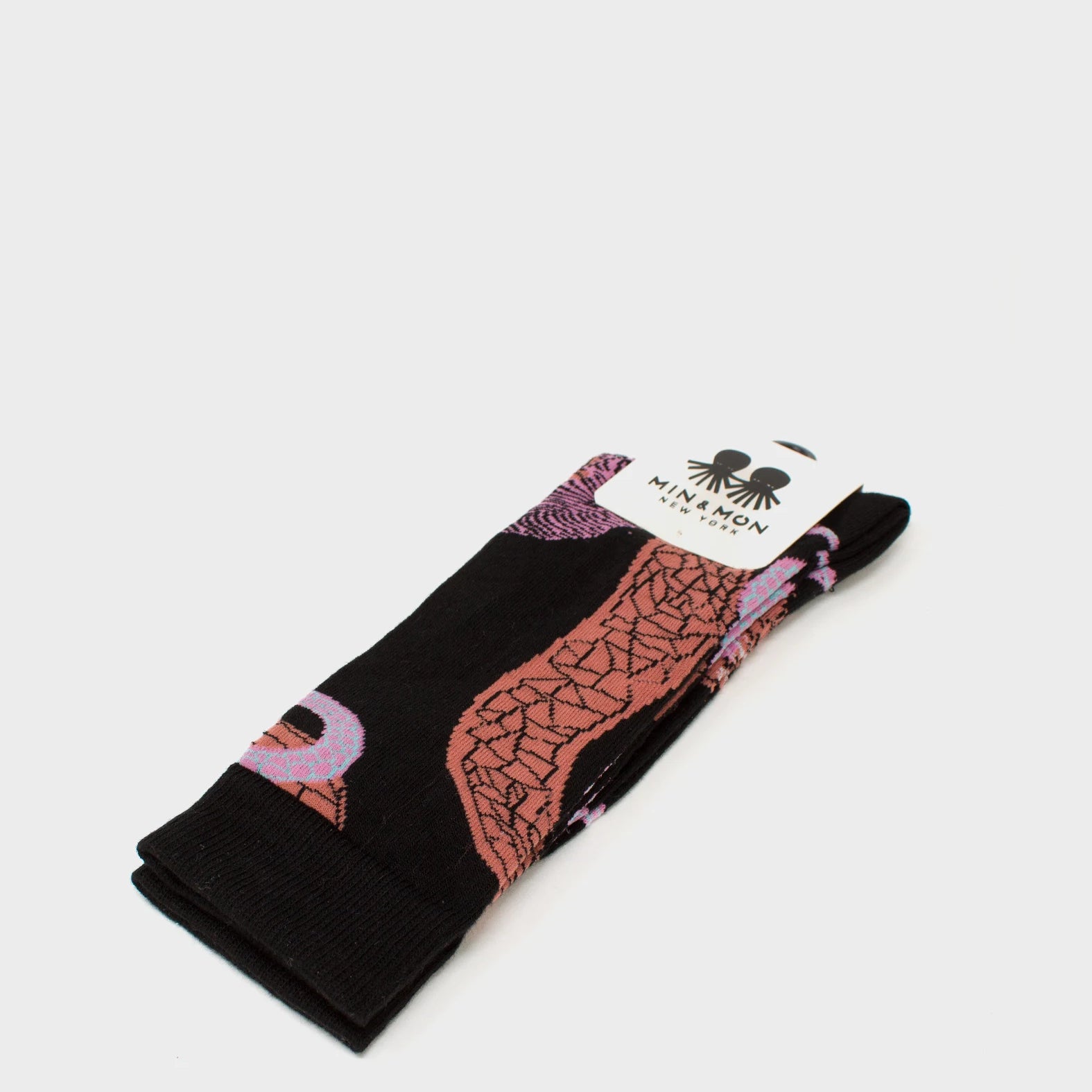Black and Pink Socks - Tangle Tales - Detail view