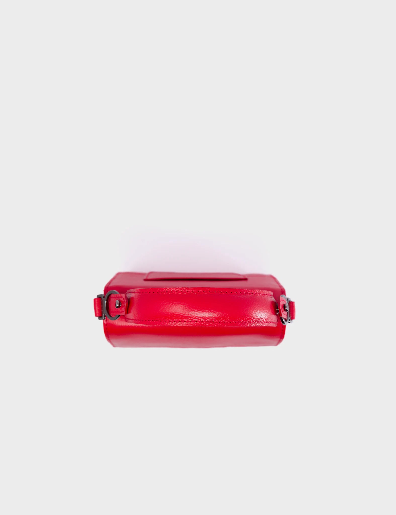 Anastasio Micro Crossbody Handbag Red Leather - Eyes Embroidery - Top View