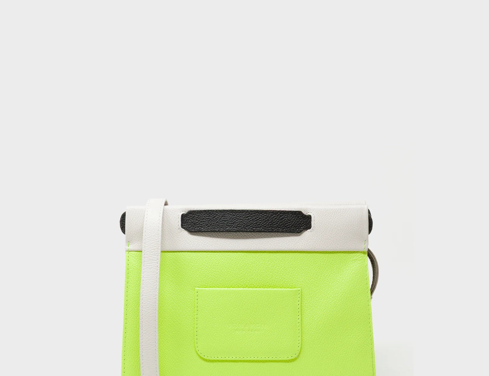 Vali Crossbody Sharp Green Leather Bag - All Over Eyes Embroidery - Back View