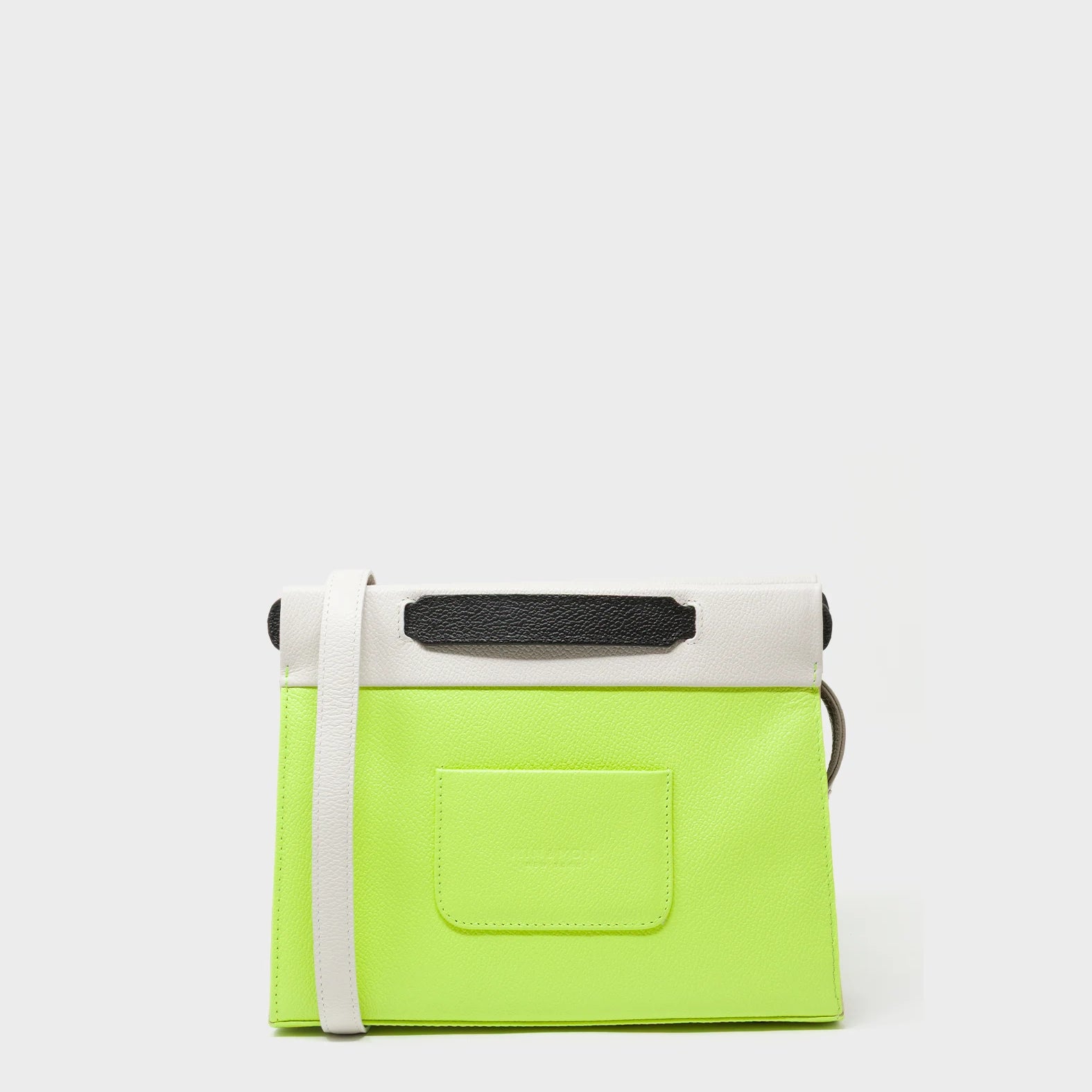 Vali Crossbody Sharp Green Leather Bag - All Over Eyes Embroidery - Back View