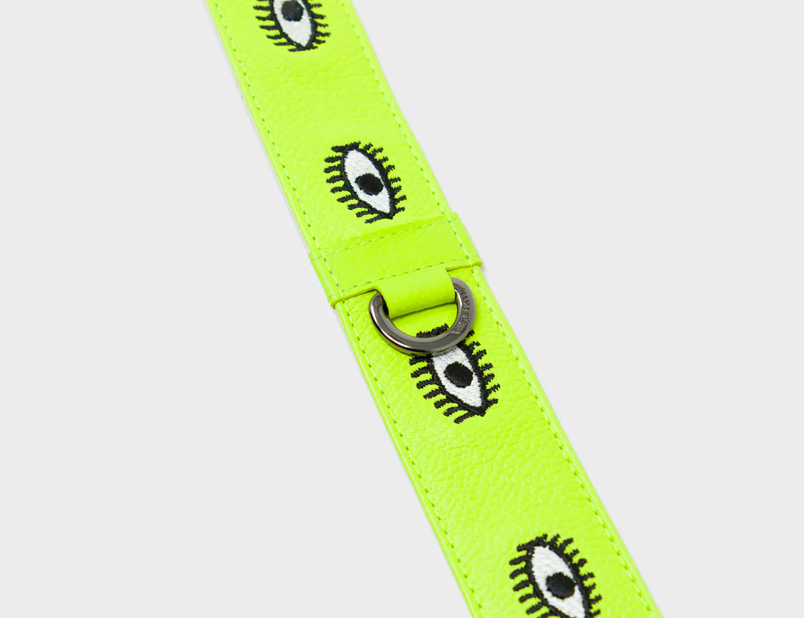Detachable Sharp Green Leather Shoulder Strap - All Over Eyes Embroidery - Detail