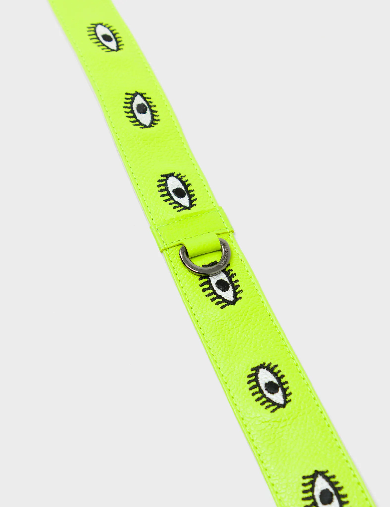 Detachable Sharp Green Leather Shoulder Strap - All Over Eyes Embroidery - Detail